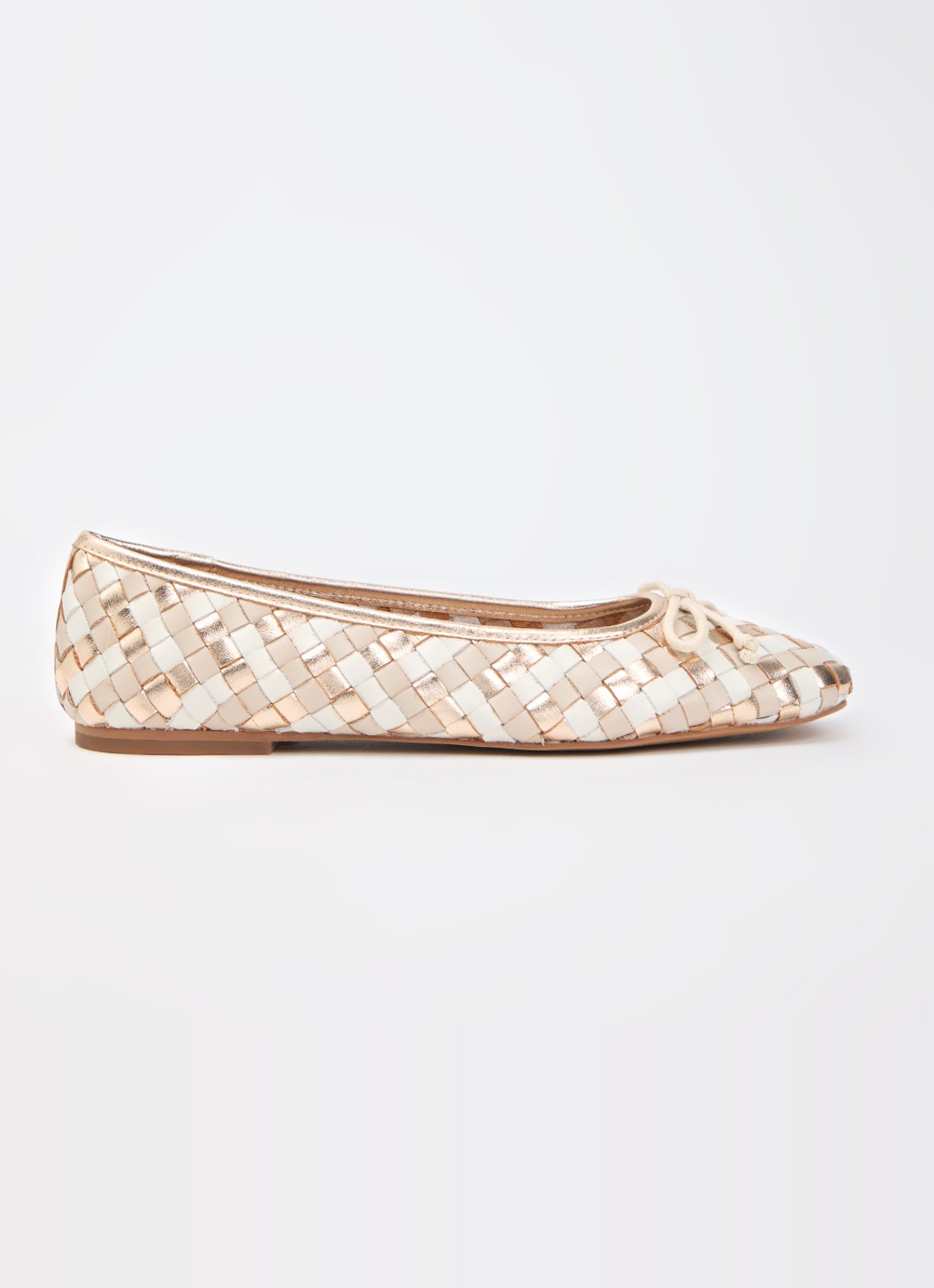 Dune London Heat ballerina - voorkant 5 beige