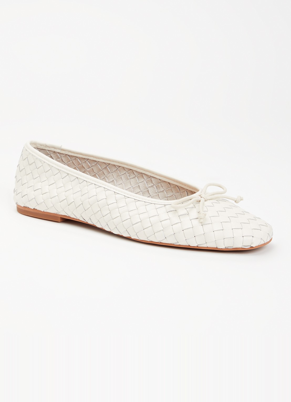 Dune London Heat ballerina - voorkant 4 gebroken wit