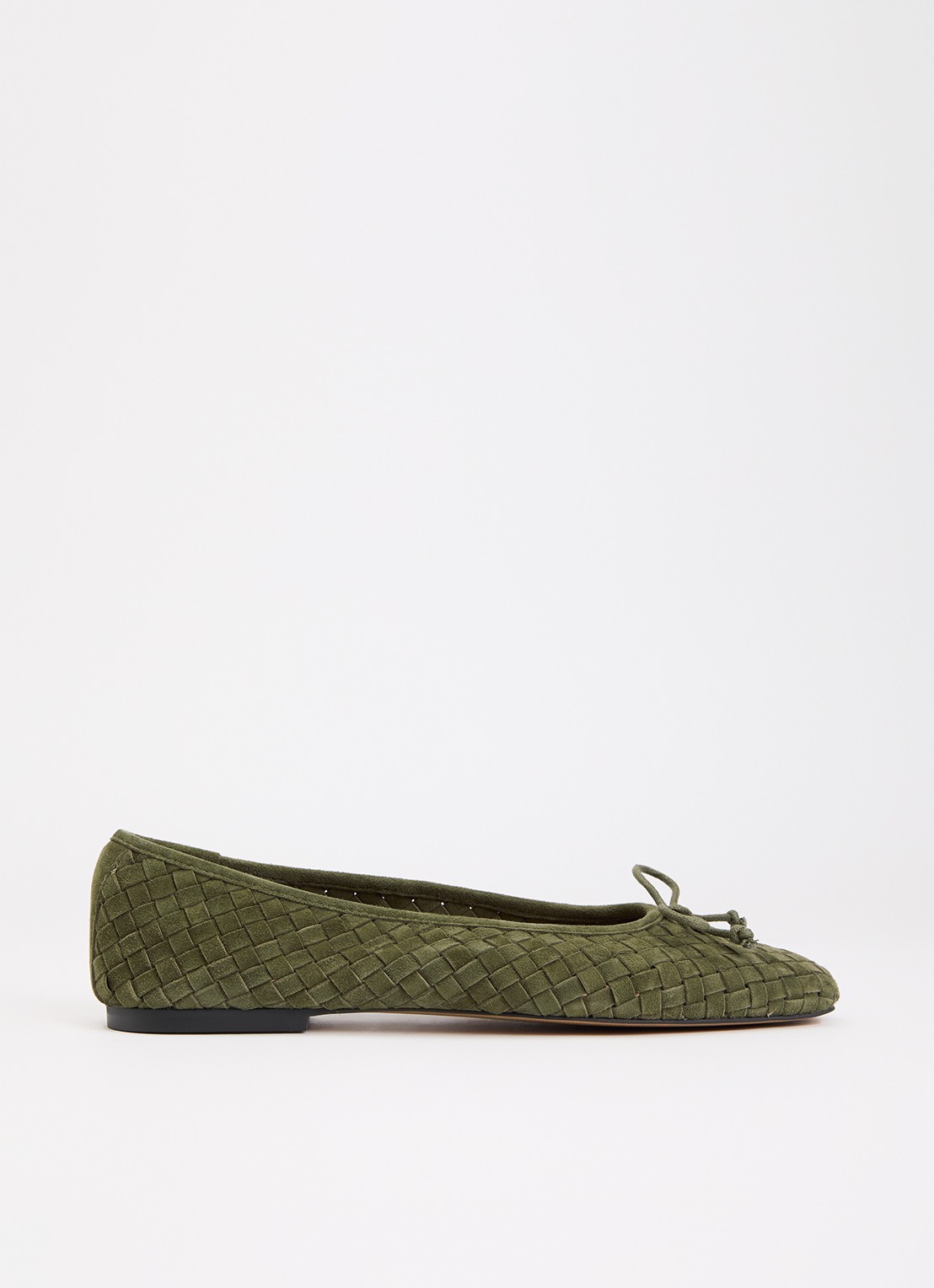 Dune London Heat ballerina - voorkant 2 legergroen