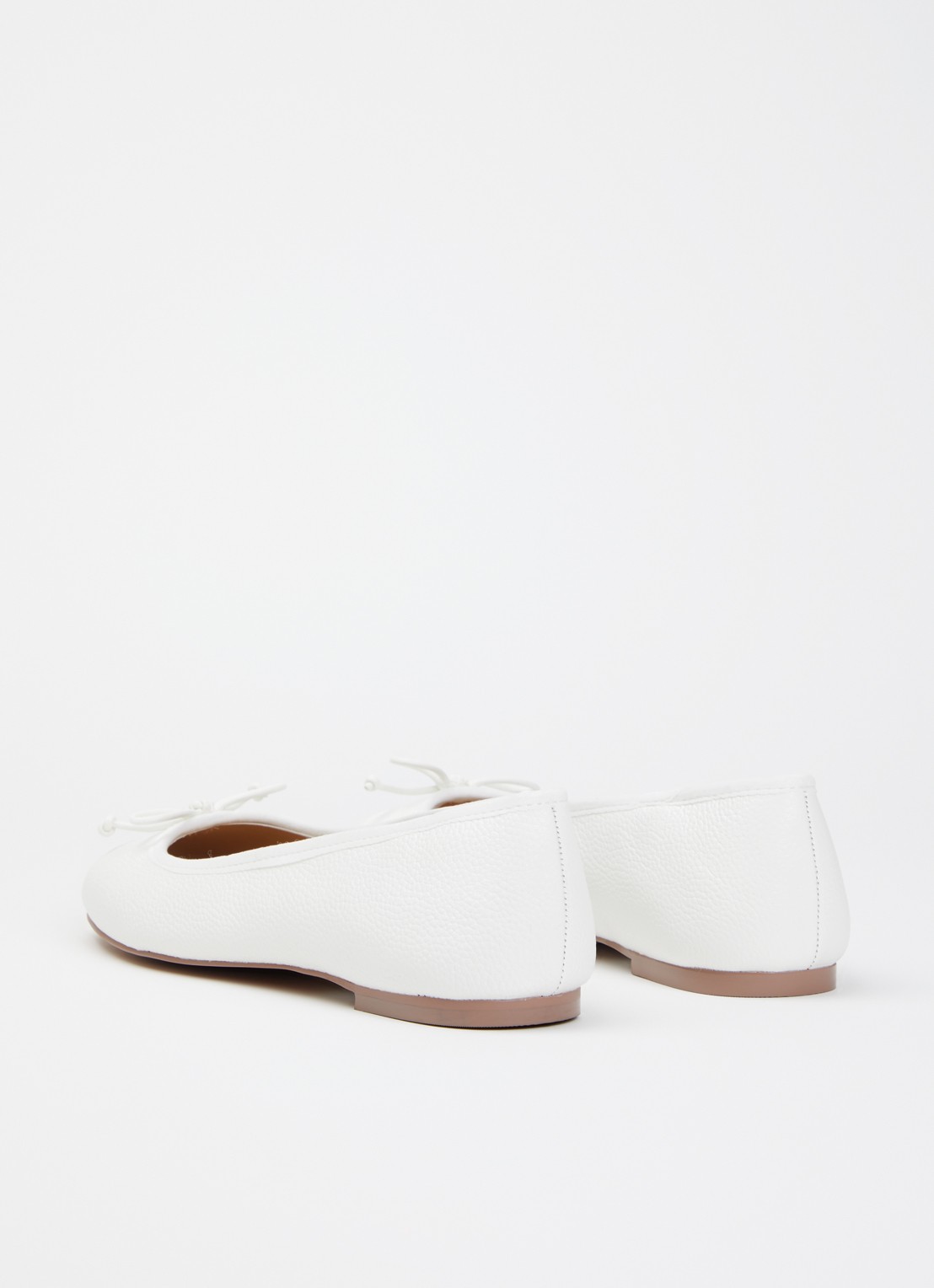 Dune London Helenne ballerina van leer - achterkant wit