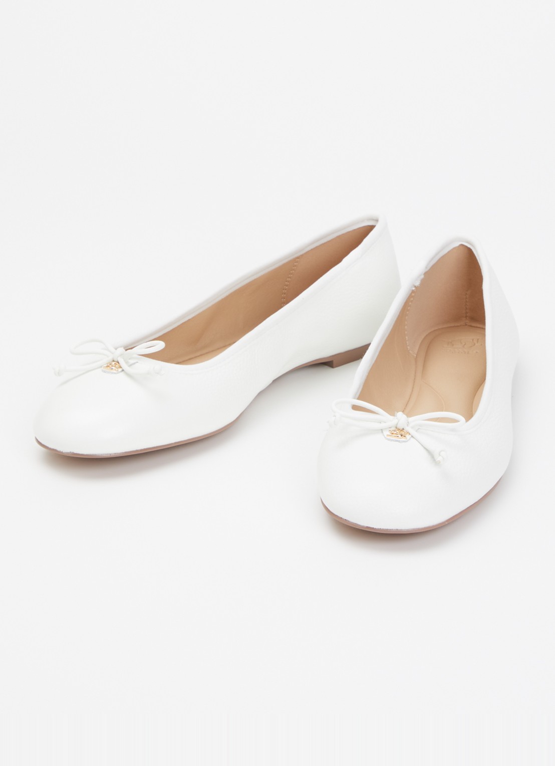 Dune London Helenne ballerina van leer - detail 2 wit