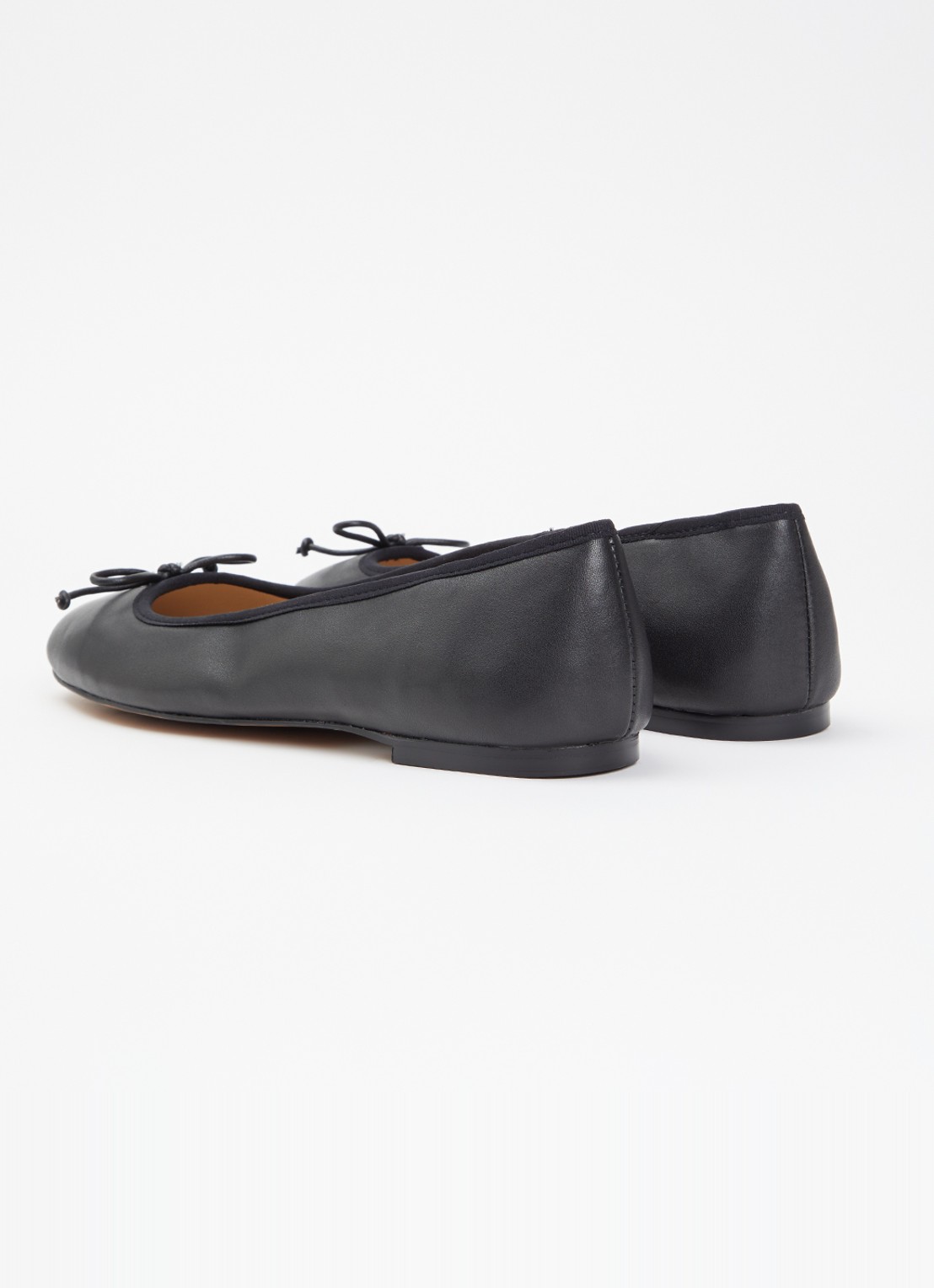 Dune London Helenne ballerina van leer - achterkant zwart
