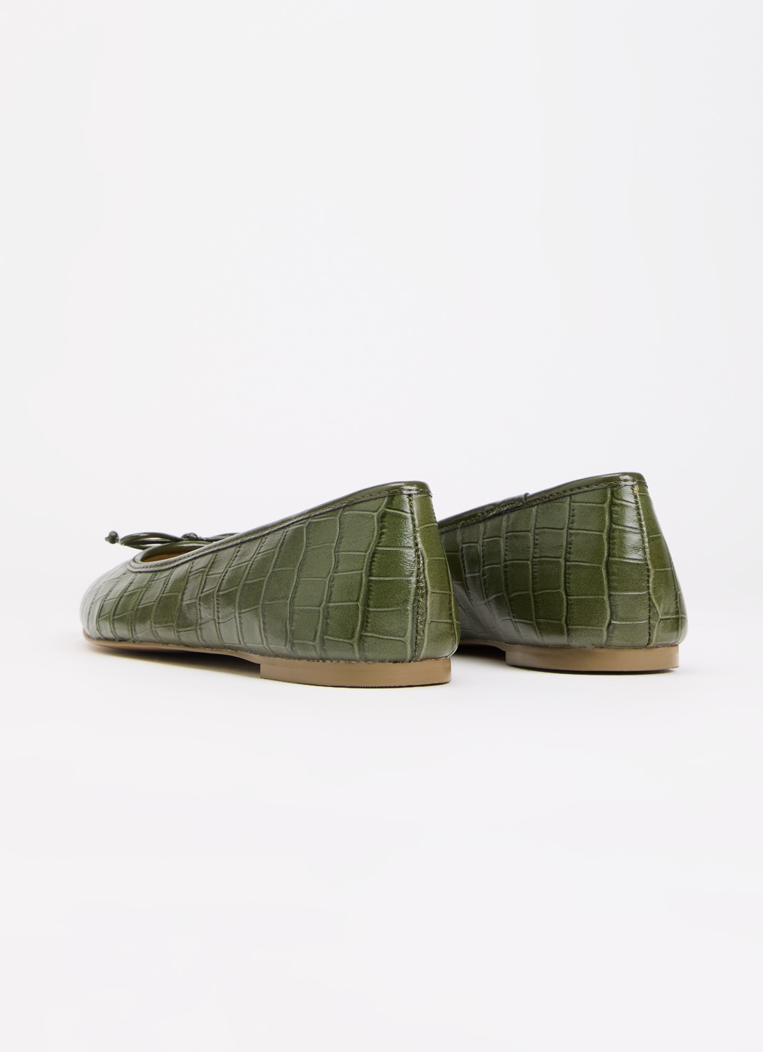 Dune London Helenne ballerina van leer - achterkant 4 groen