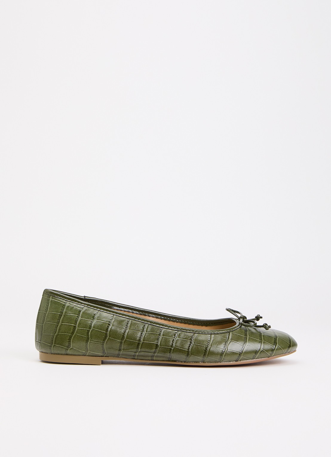 Dune London Helenne ballerina van leer - voorkant 5 groen