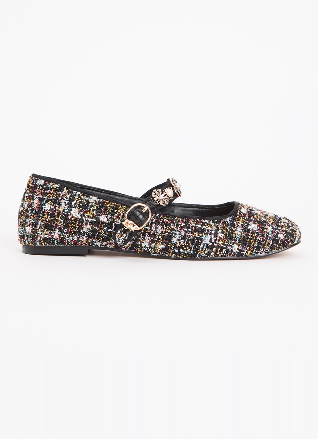 Dune London Hennrietta ballerina - voorkant 5 zwart
