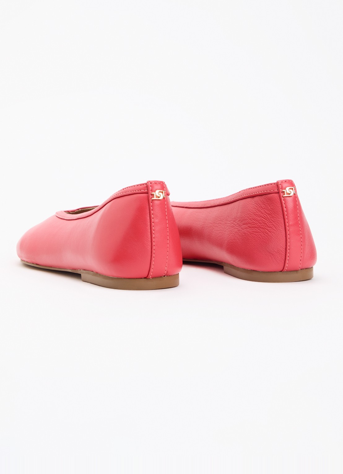 Dune London Hetta ballerina van leer - achterkant roze
