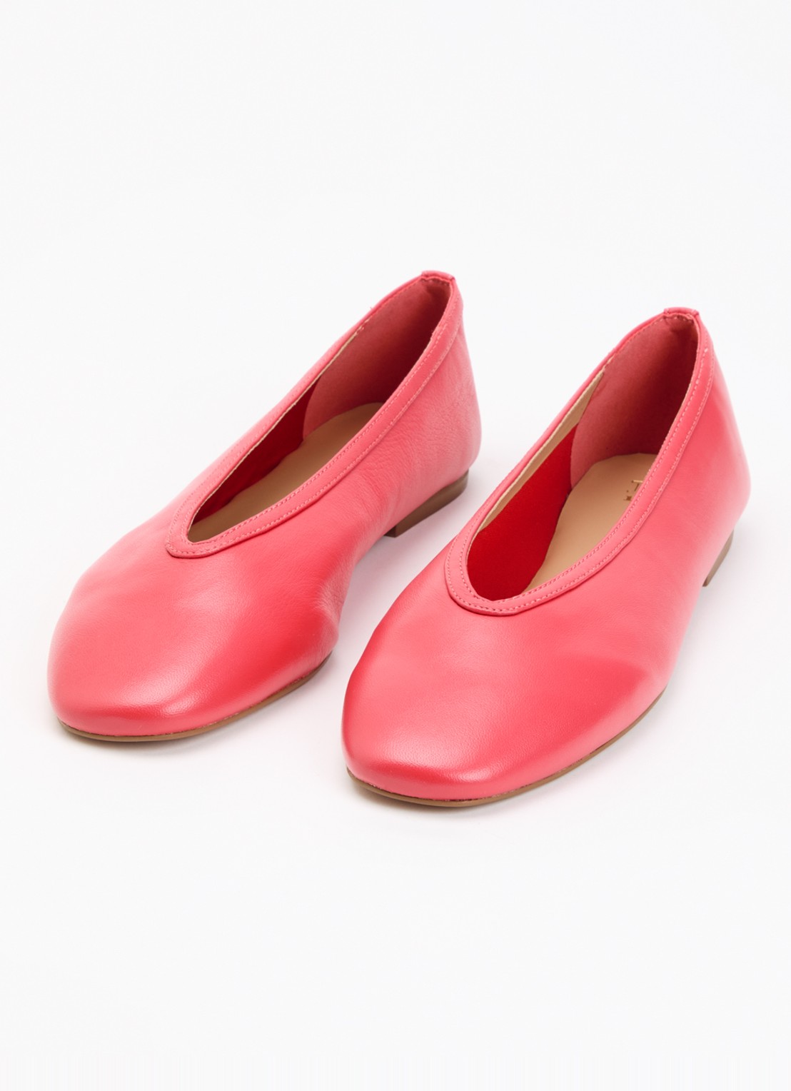 Dune London Hetta ballerina van leer - detail 3 roze
