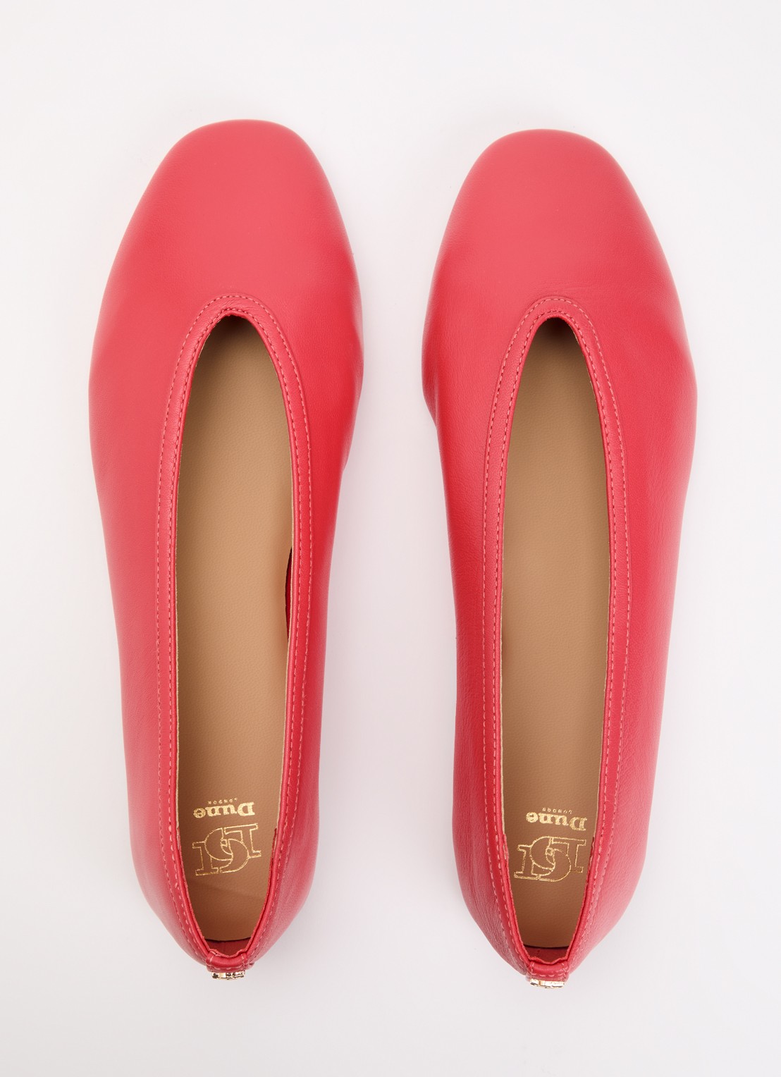 Dune London Hetta ballerina van leer - detail 4 roze