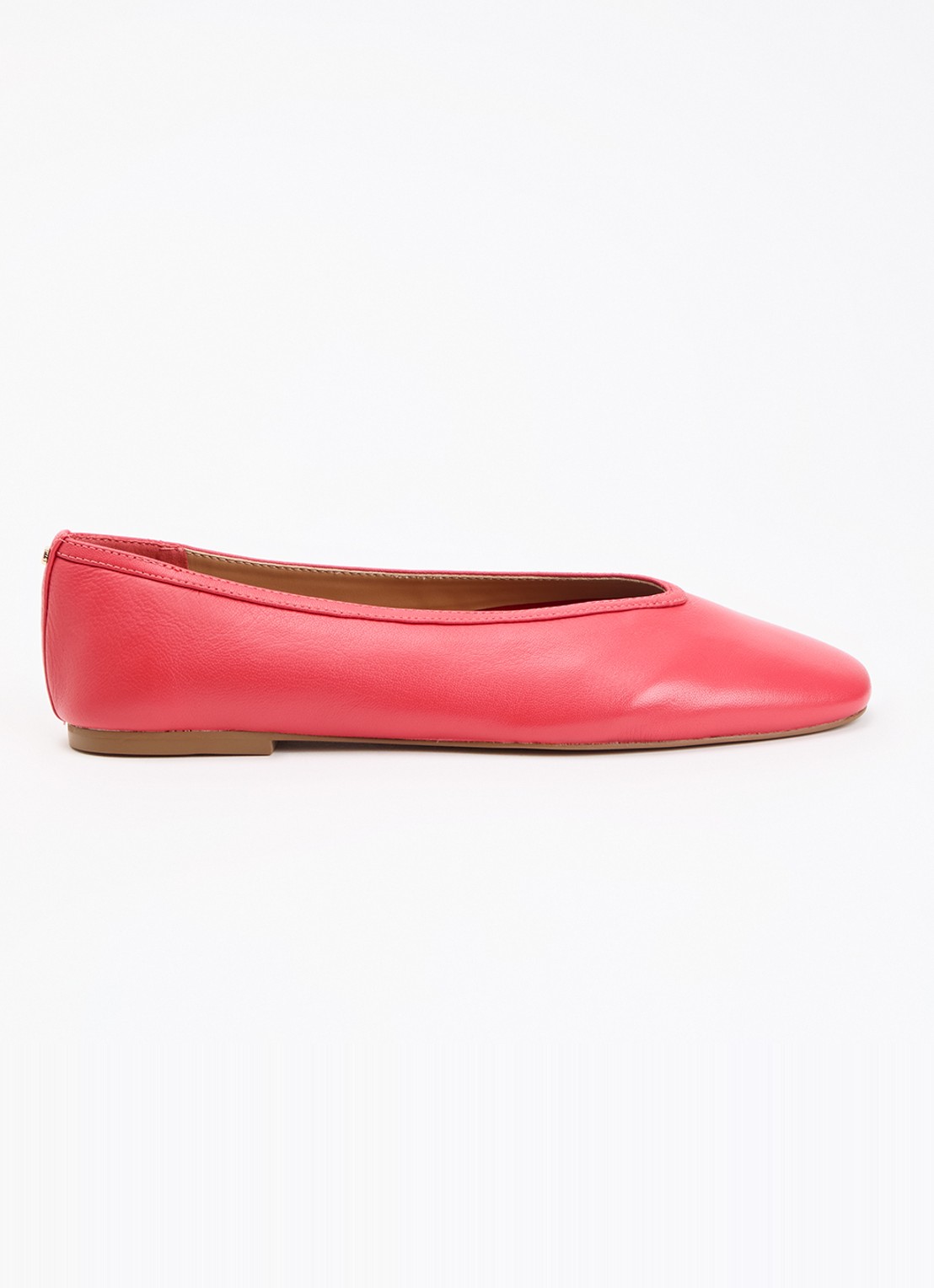 Dune London Hetta ballerina van leer - voorkant 2 roze