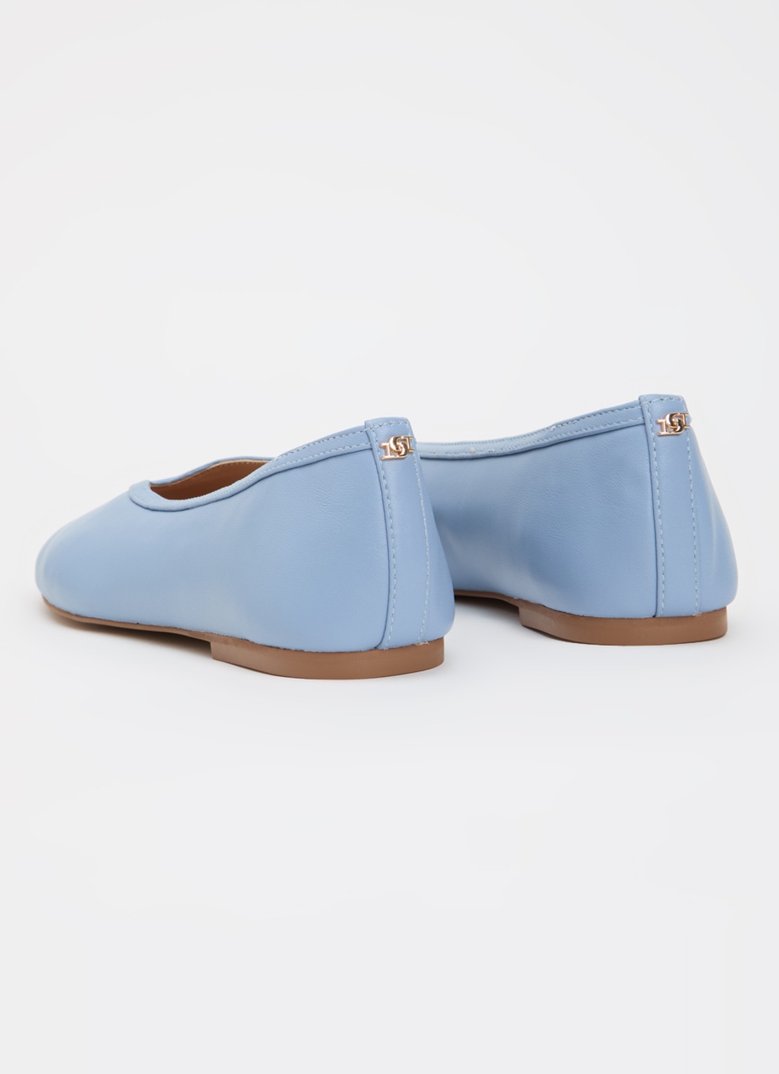 Dune London Hetta ballerina van leer - achterkant 2 blauw
