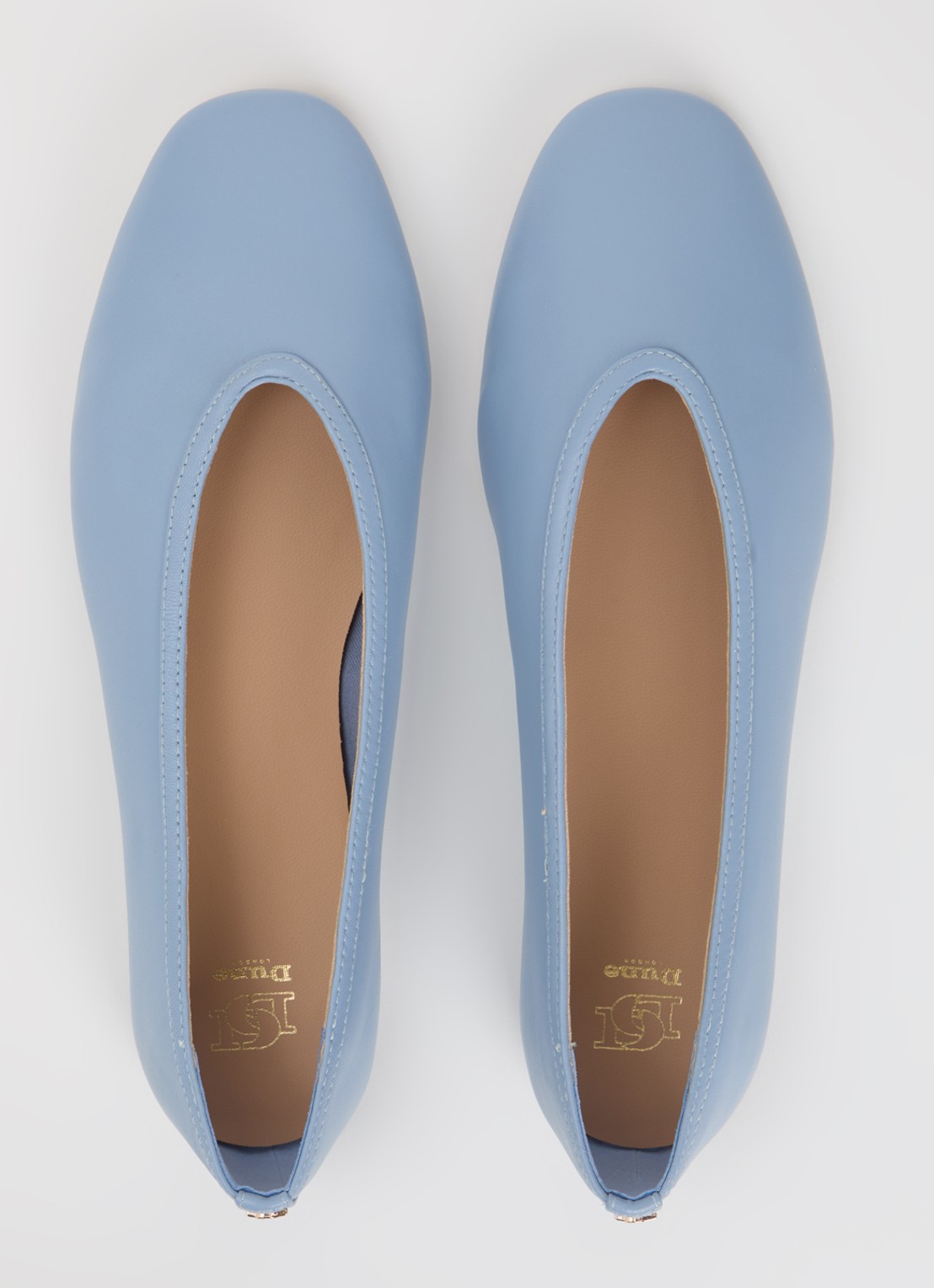 Dune London Hetta ballerina van leer - detail 4 blauw