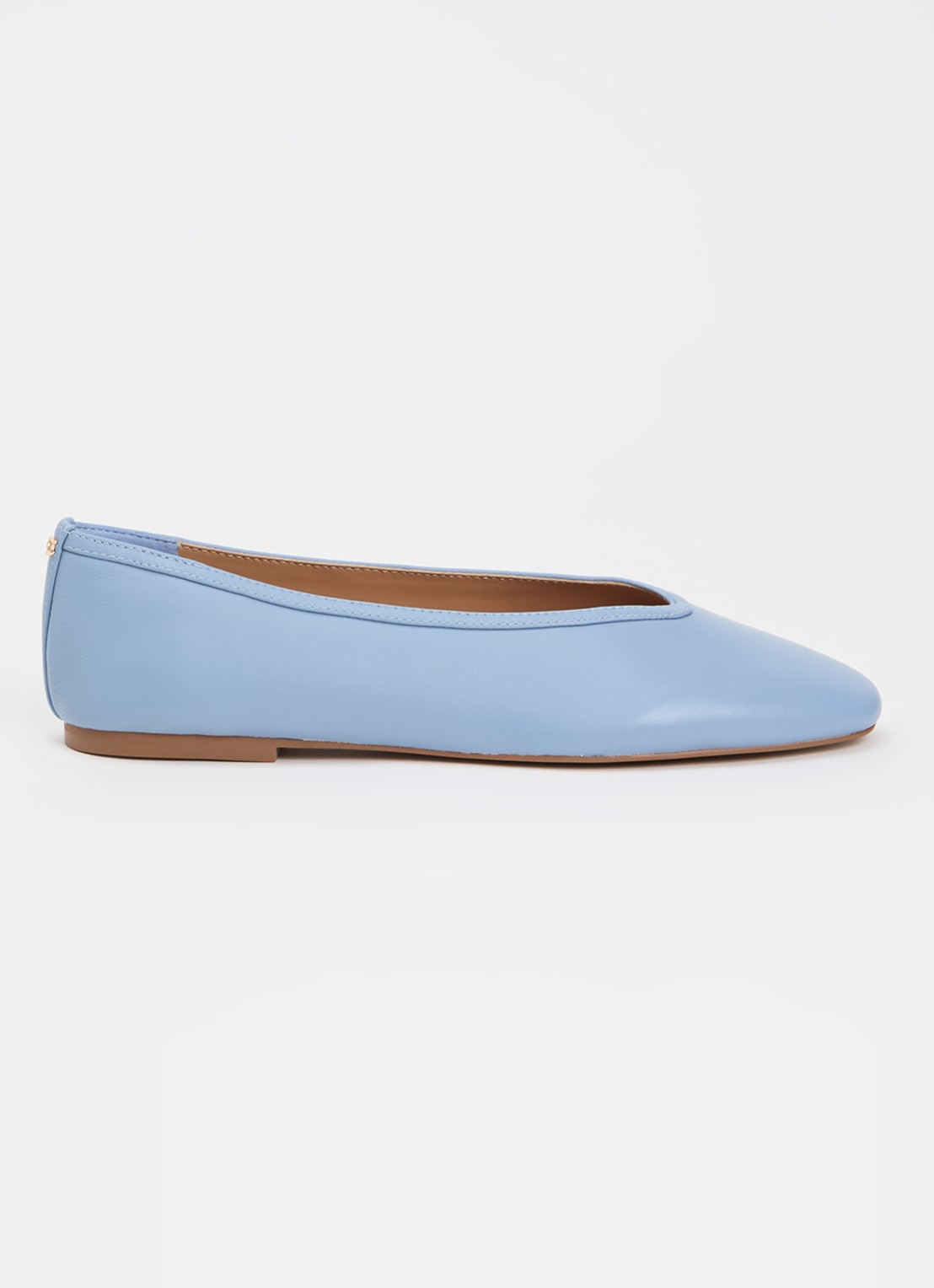 Dune London Hetta ballerina van leer - voorkant blauw