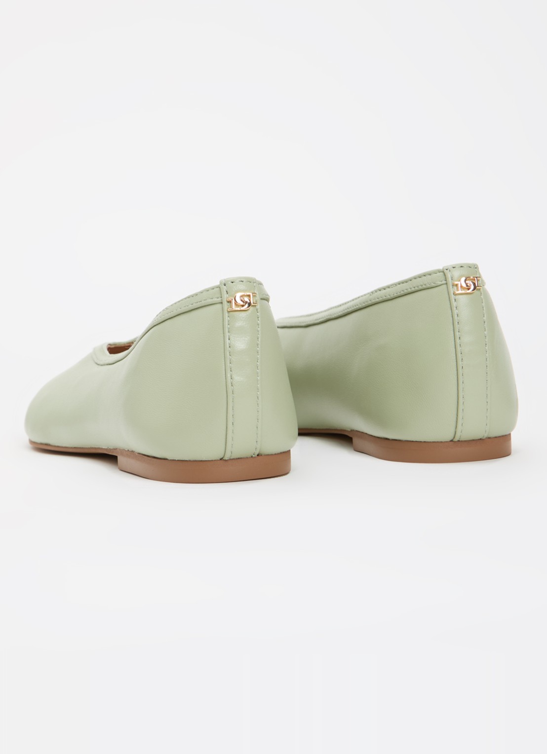 Dune London Hetta ballerina van leer - achterkant mint