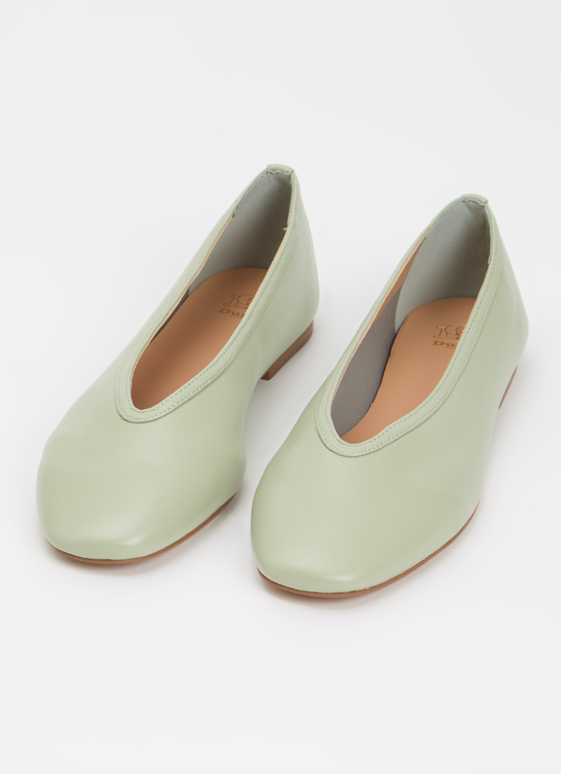 Dune London Hetta ballerina van leer - detail 2 mint