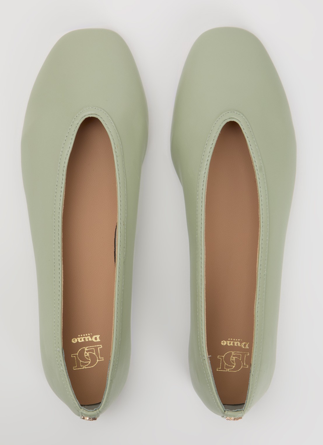 Dune London Hetta ballerina van leer - detail 3 mint