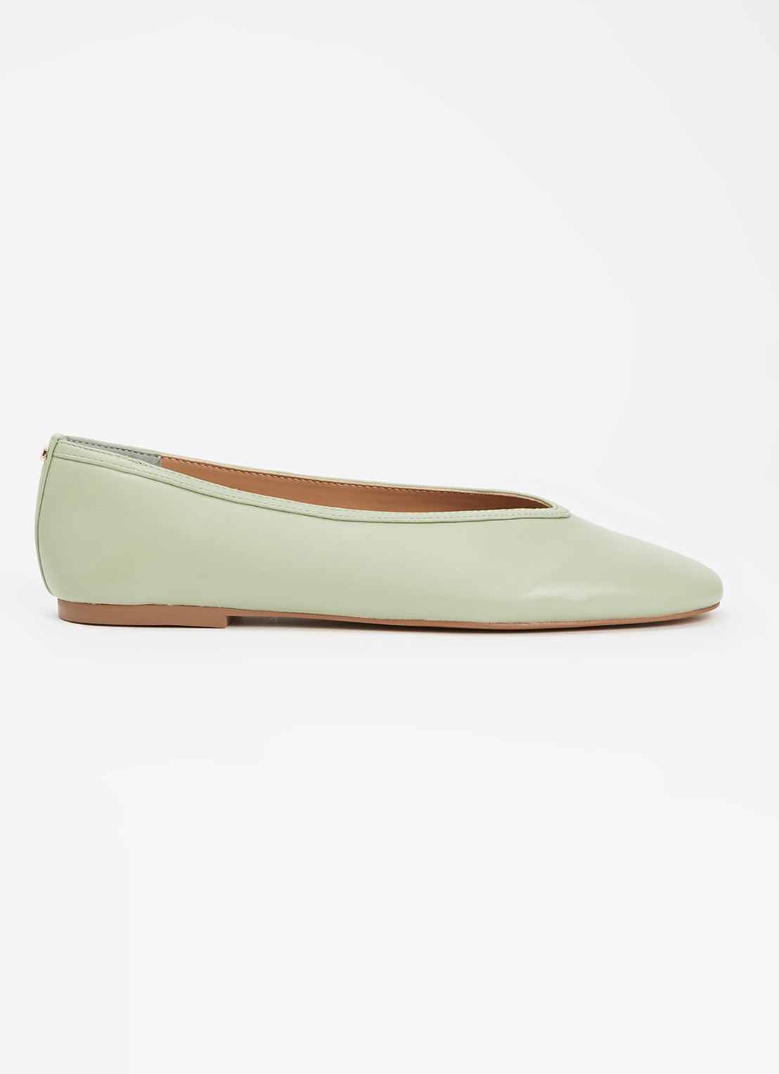Dune London Hetta ballerina van leer - voorkant 5 mint