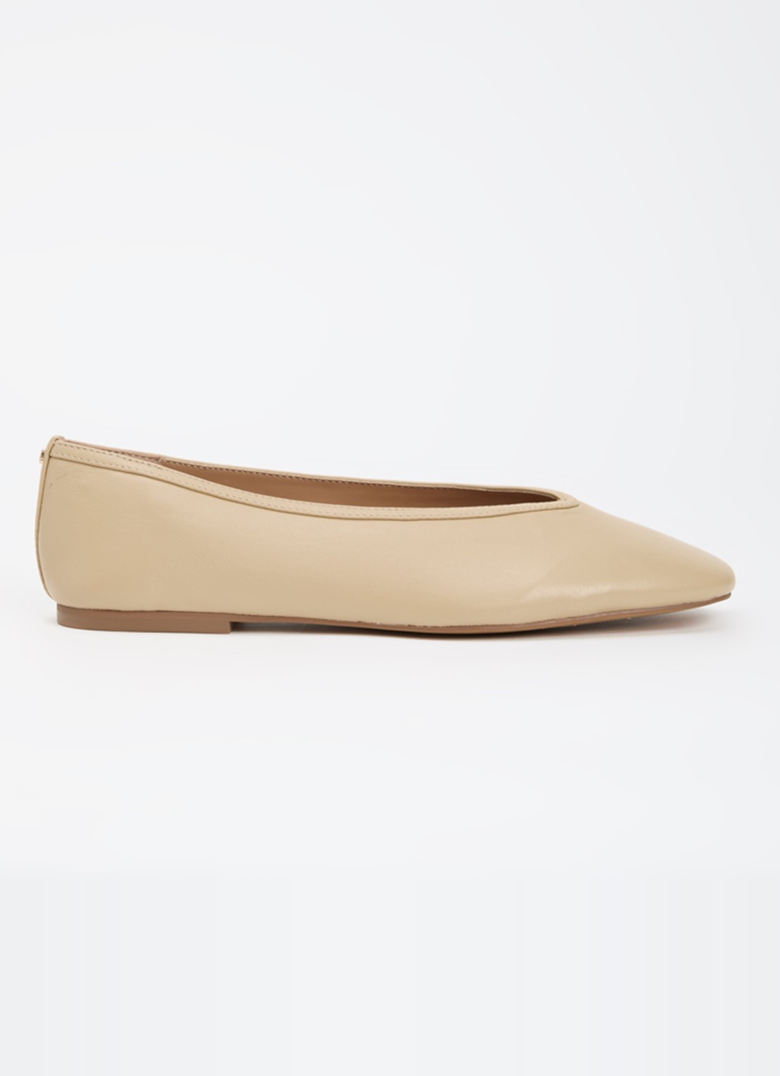 Dune London Hetta ballerina van leer - voorkant 4 beige