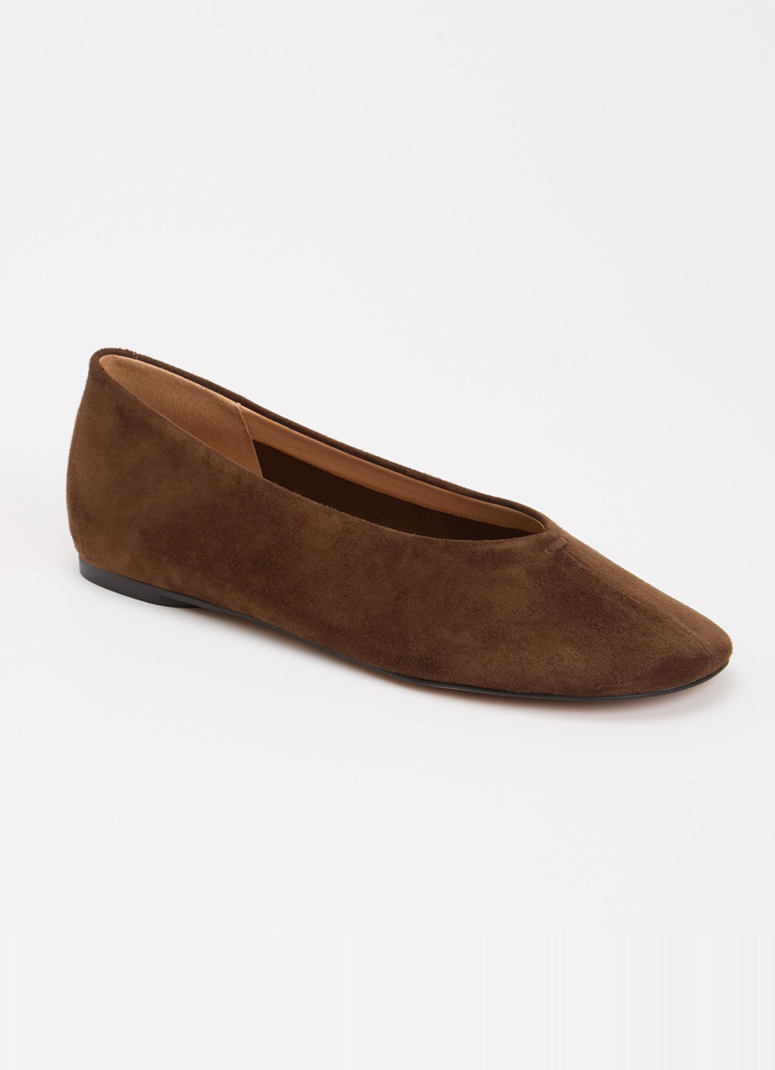 Dune London Highcut ballerina van leer - voorkant bruin