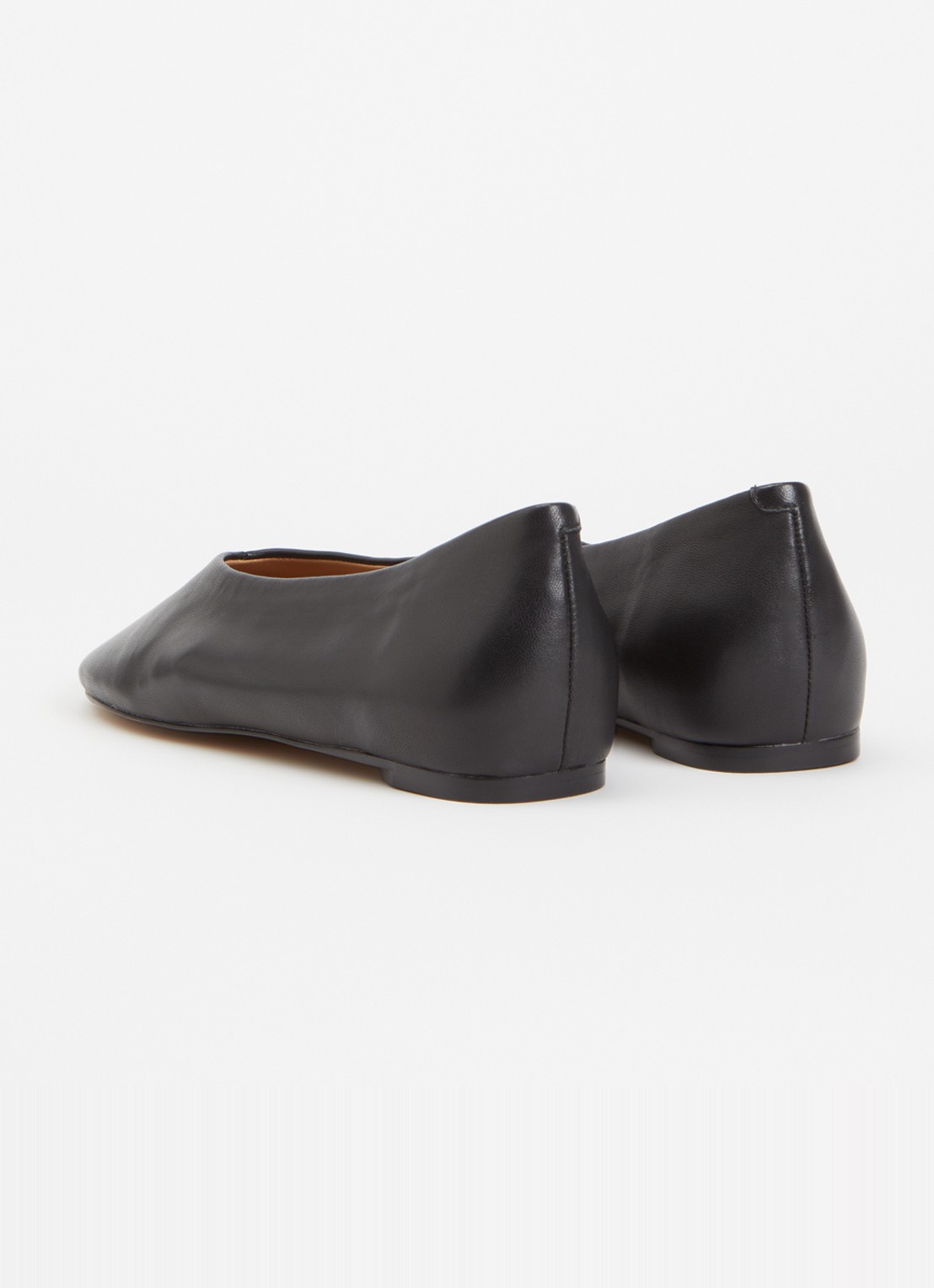Dune London Highcut ballerina van leer - achterkant zwart
