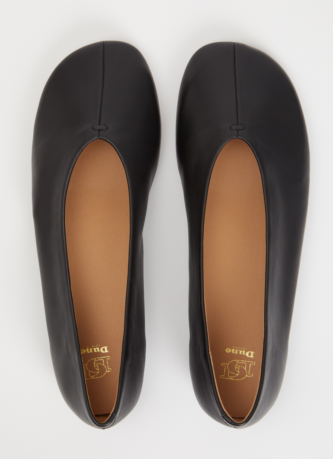 Dune London Highcut ballerina van leer - detail 3 zwart