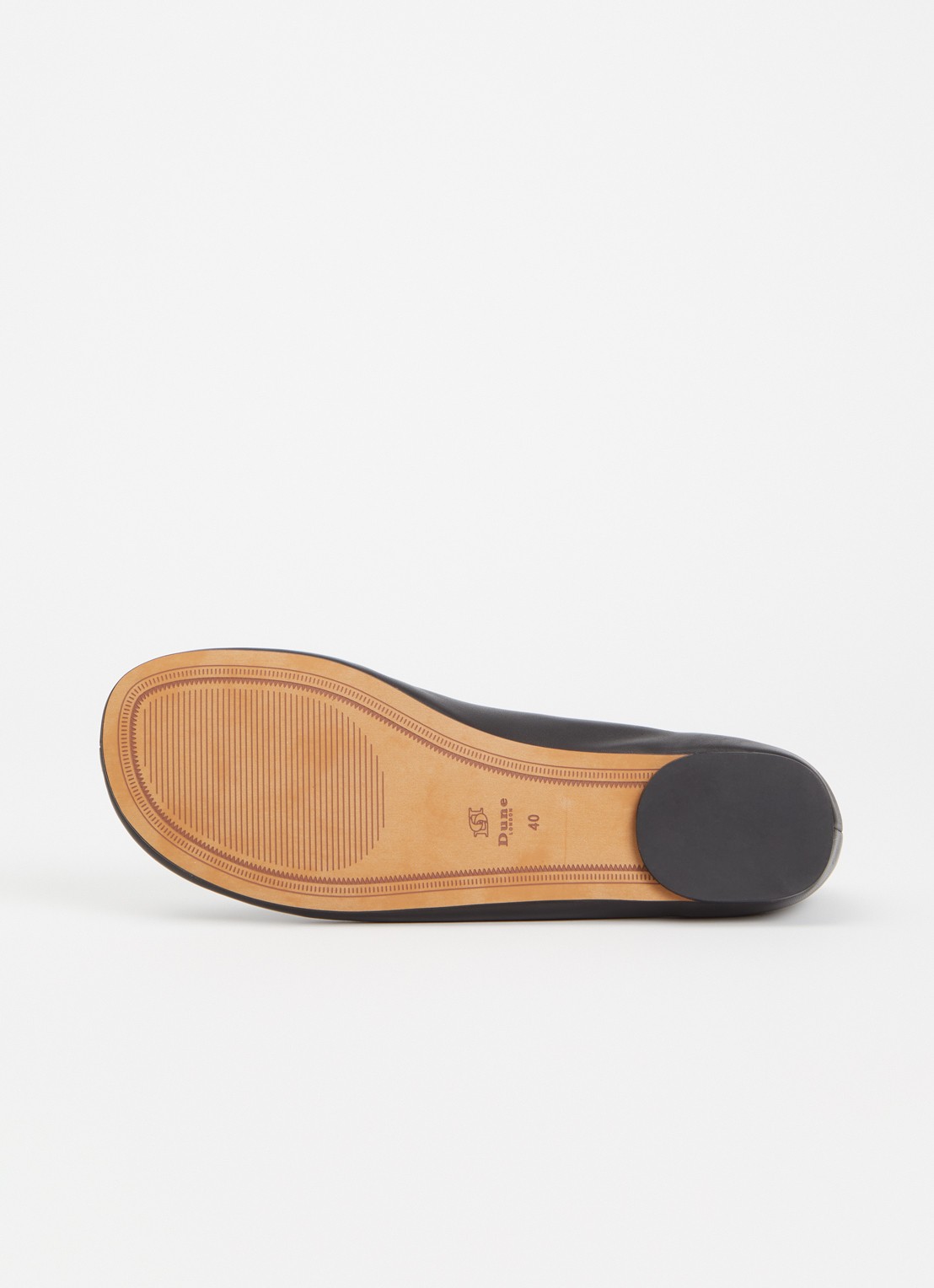 Dune London Highcut ballerina van leer - detail 4 zwart
