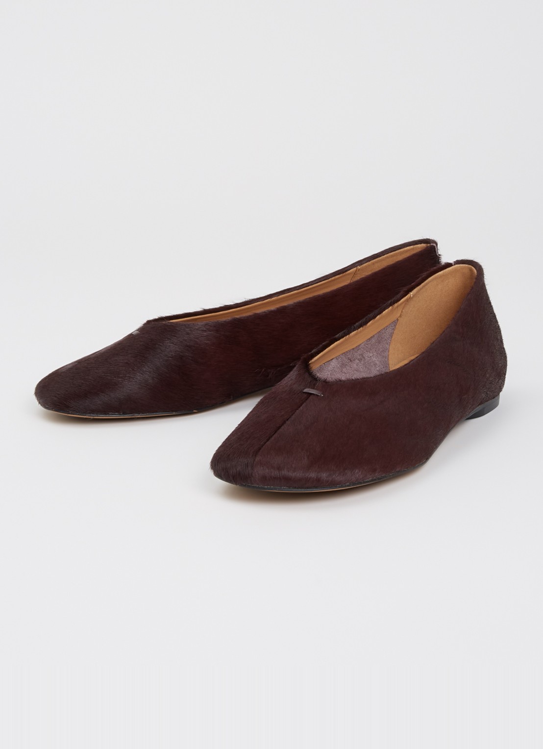 Dune London Highcut ballerina van leer - detail bordeauxrood