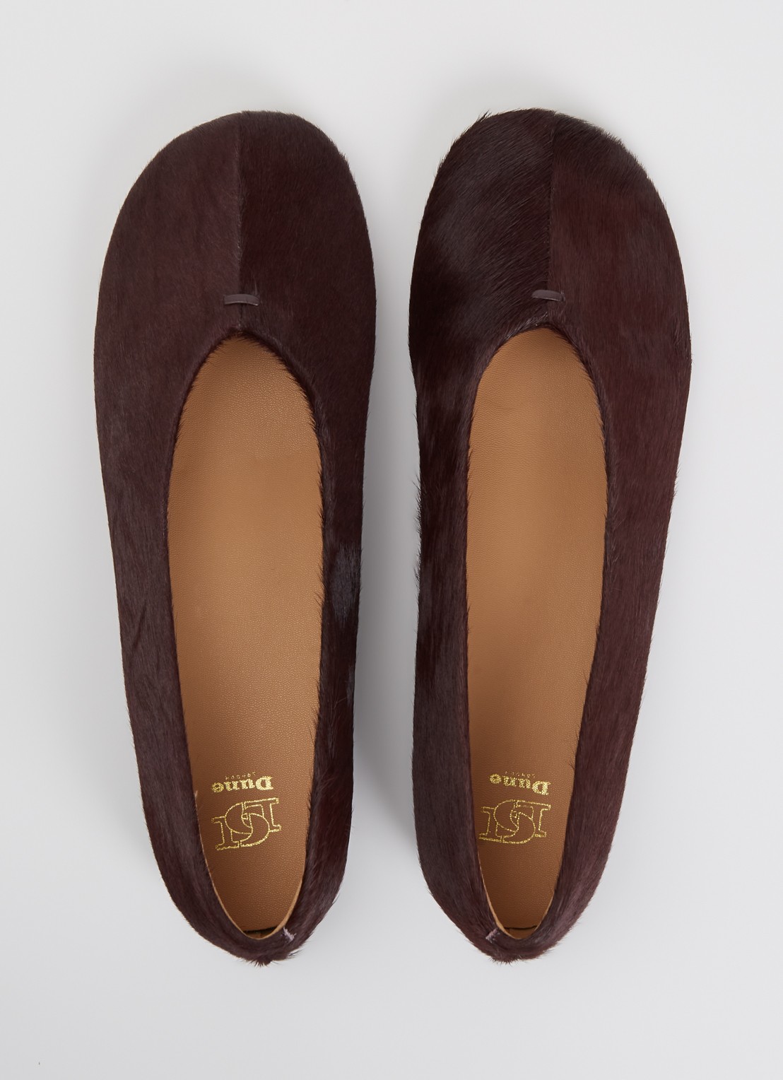 Dune London Highcut ballerina van leer - detail 2 bordeauxrood