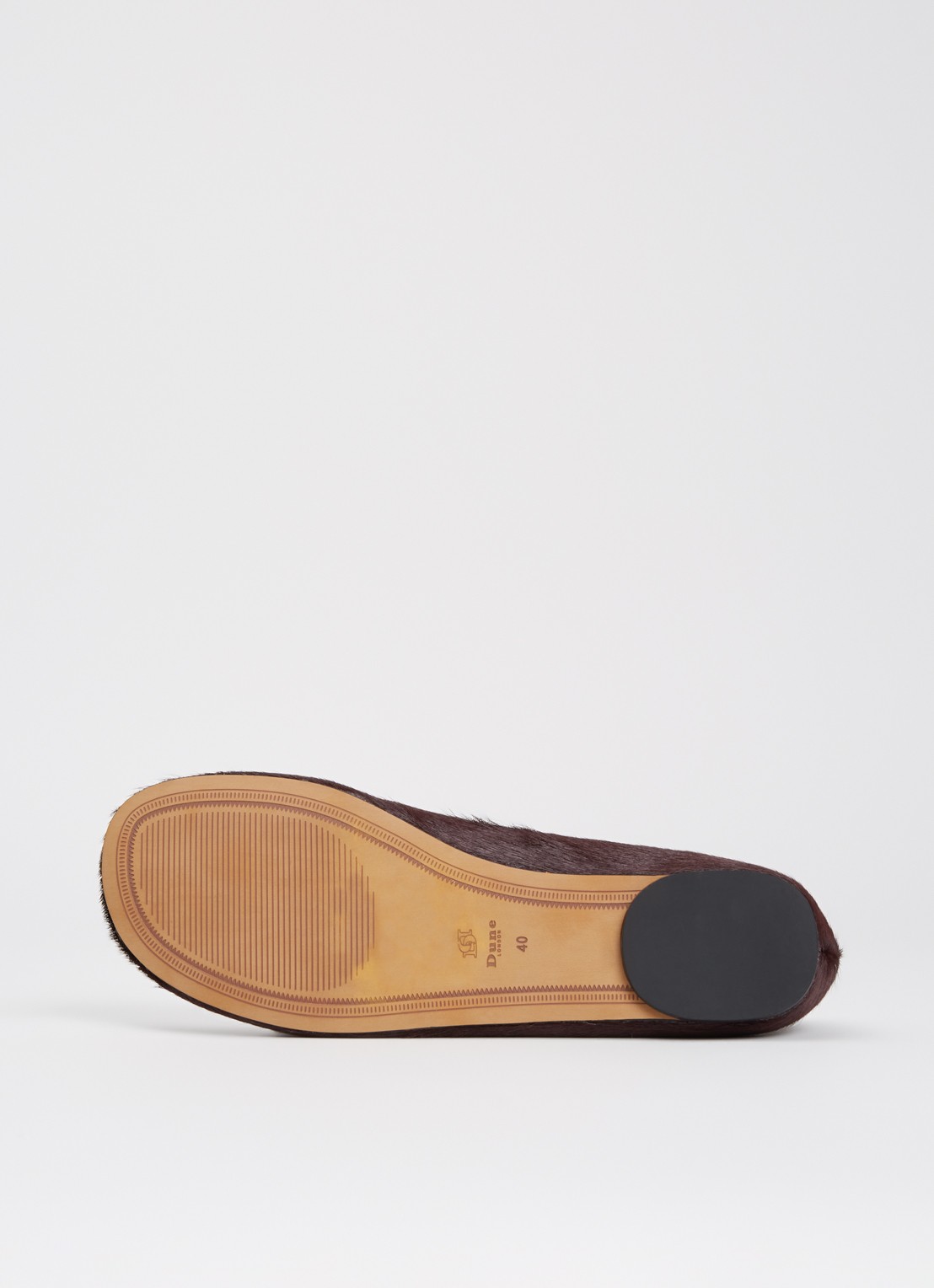 Dune London Highcut ballerina van leer - detail 3 bordeauxrood