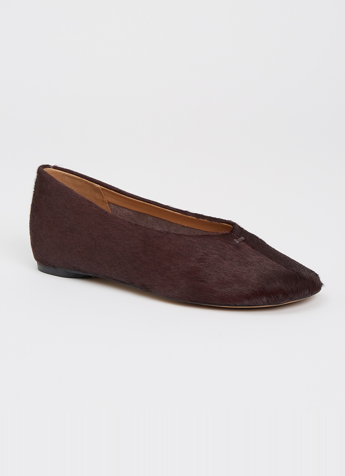 Dune London Highcut ballerina van leer - voorkant 4 bordeauxrood