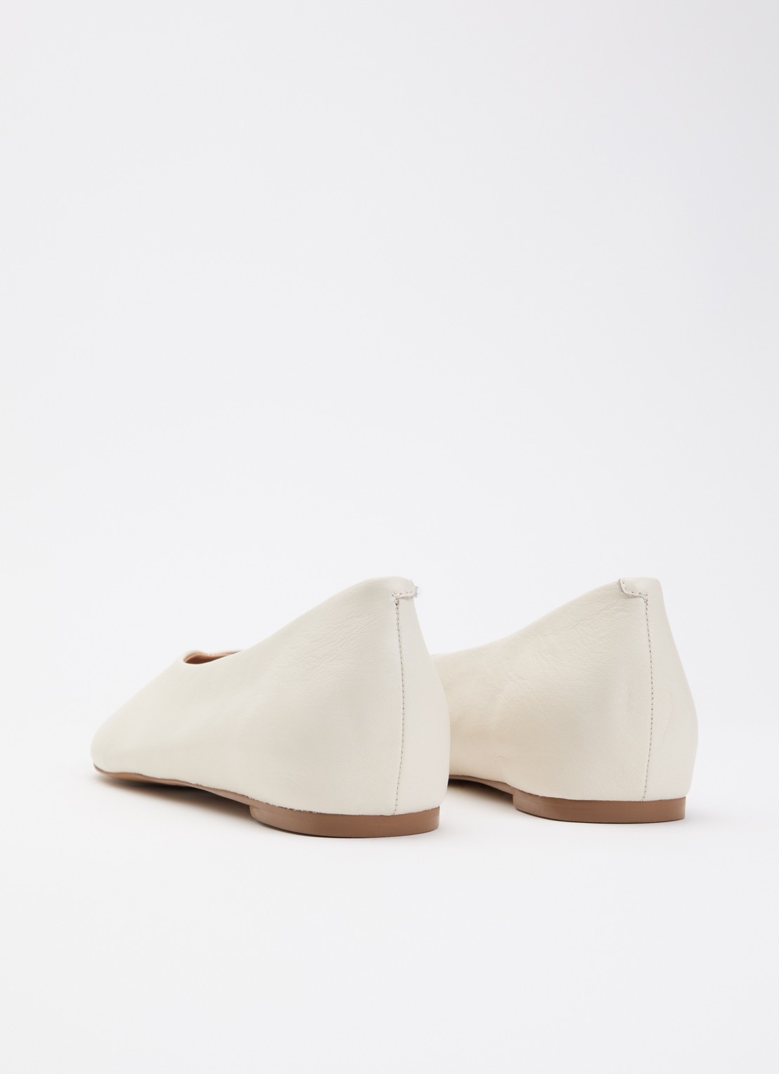 Dune London Highcut ballerina van leer - achterkant 5 creme