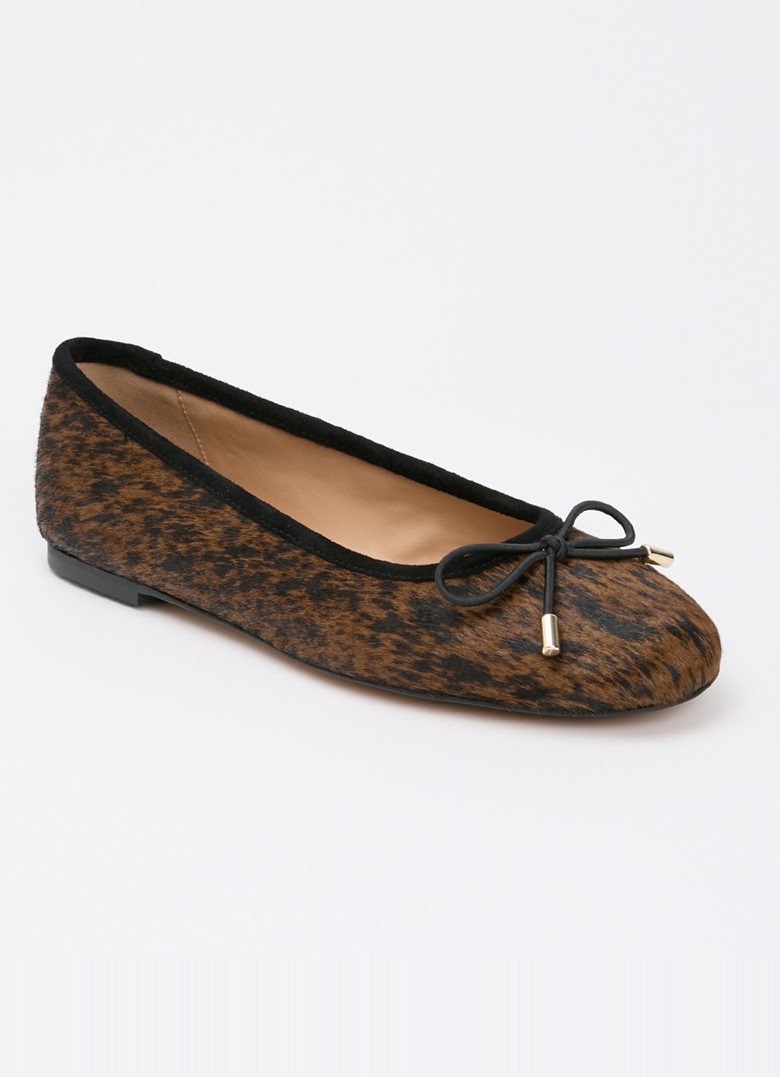 Dune London Highest ballerina met lakleren details - voorkant 2 donkerbruin