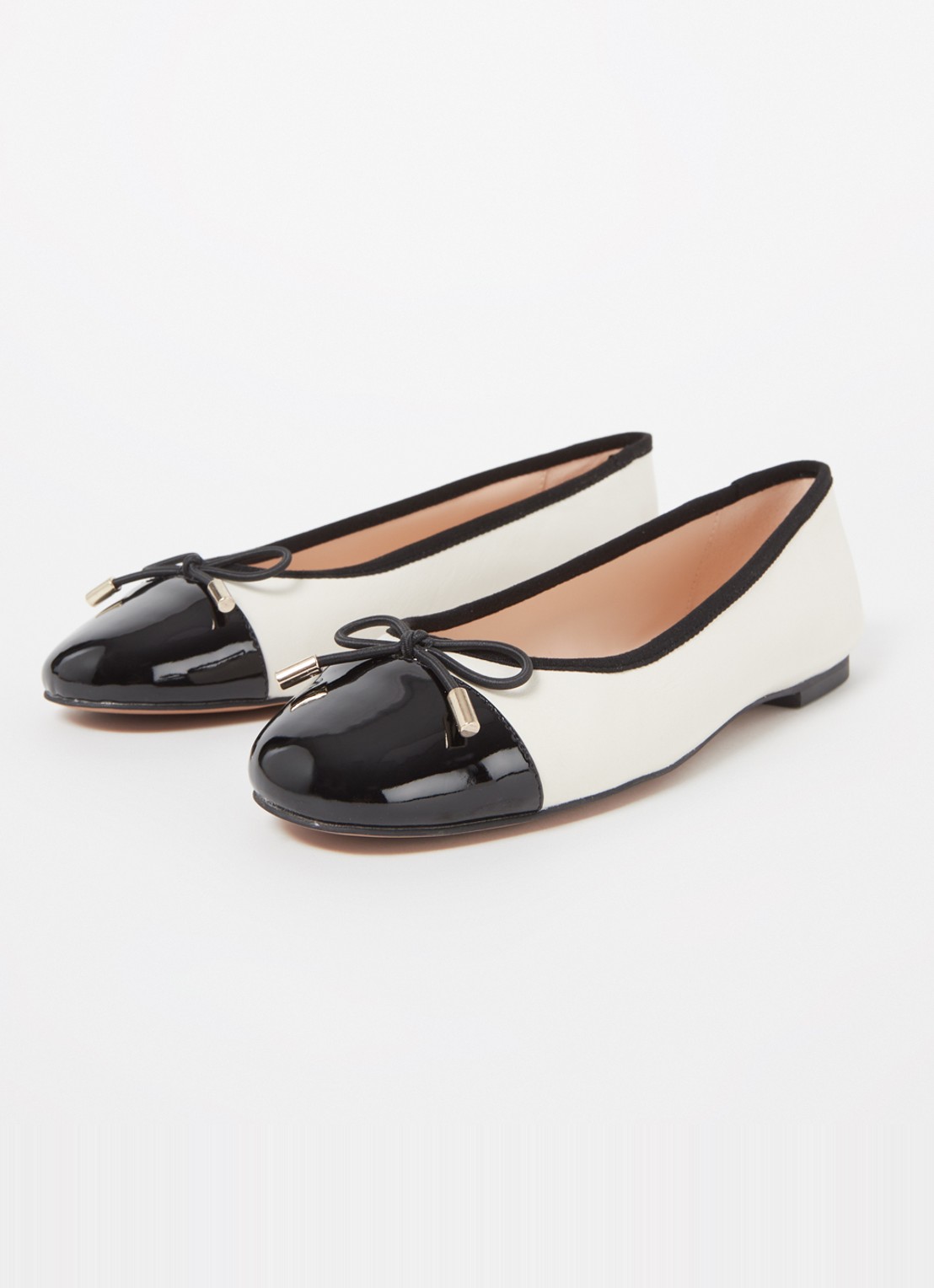 Dune London Highest ballerina met lakleren details - detail 2 gebroken wit
