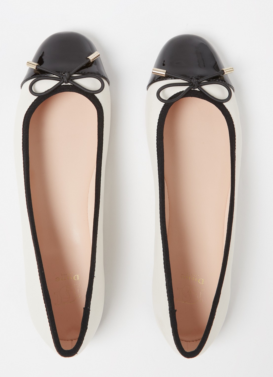Dune London Highest ballerina met lakleren details - detail 3 gebroken wit