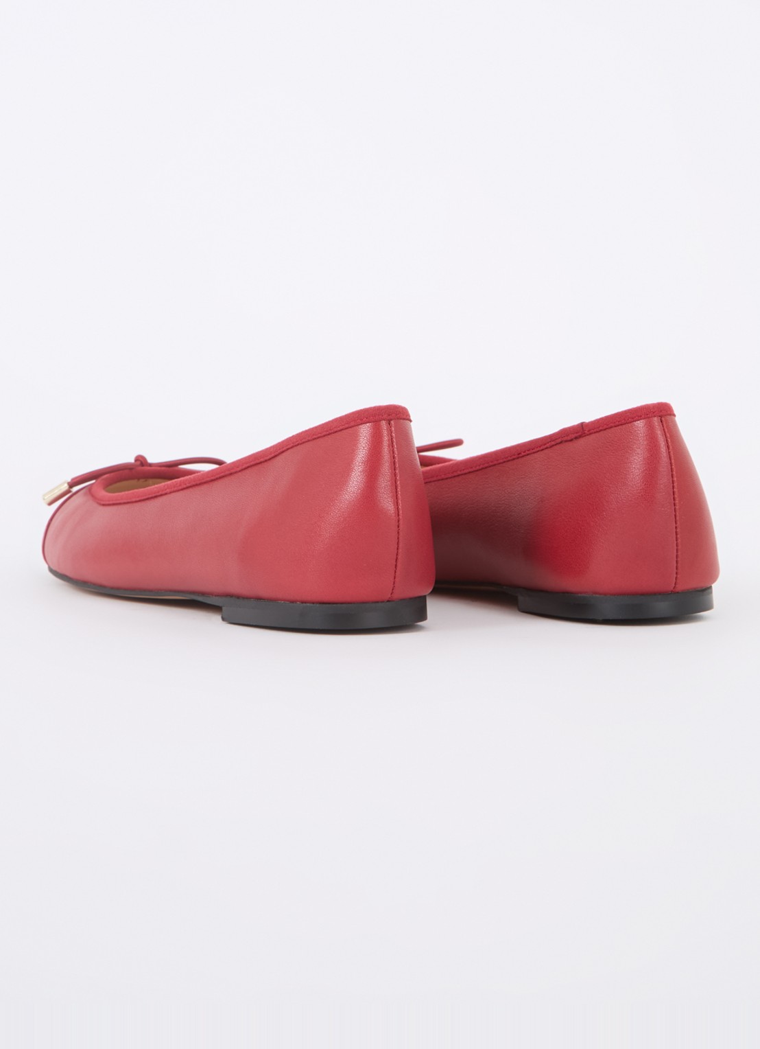 Dune London Highest ballerina met lakleren details - achterkant rood