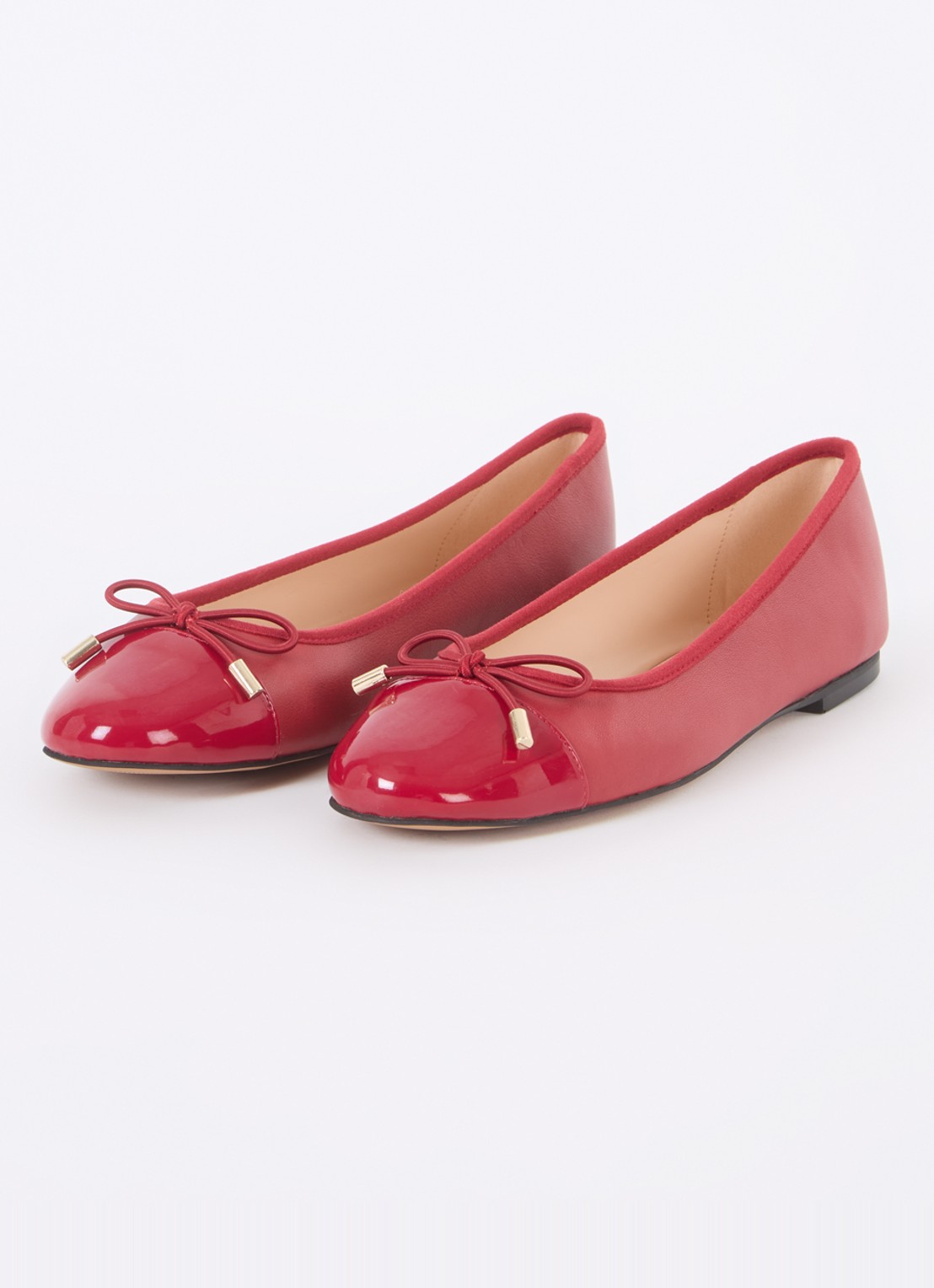 Dune London Highest ballerina met lakleren details - detail 2 rood