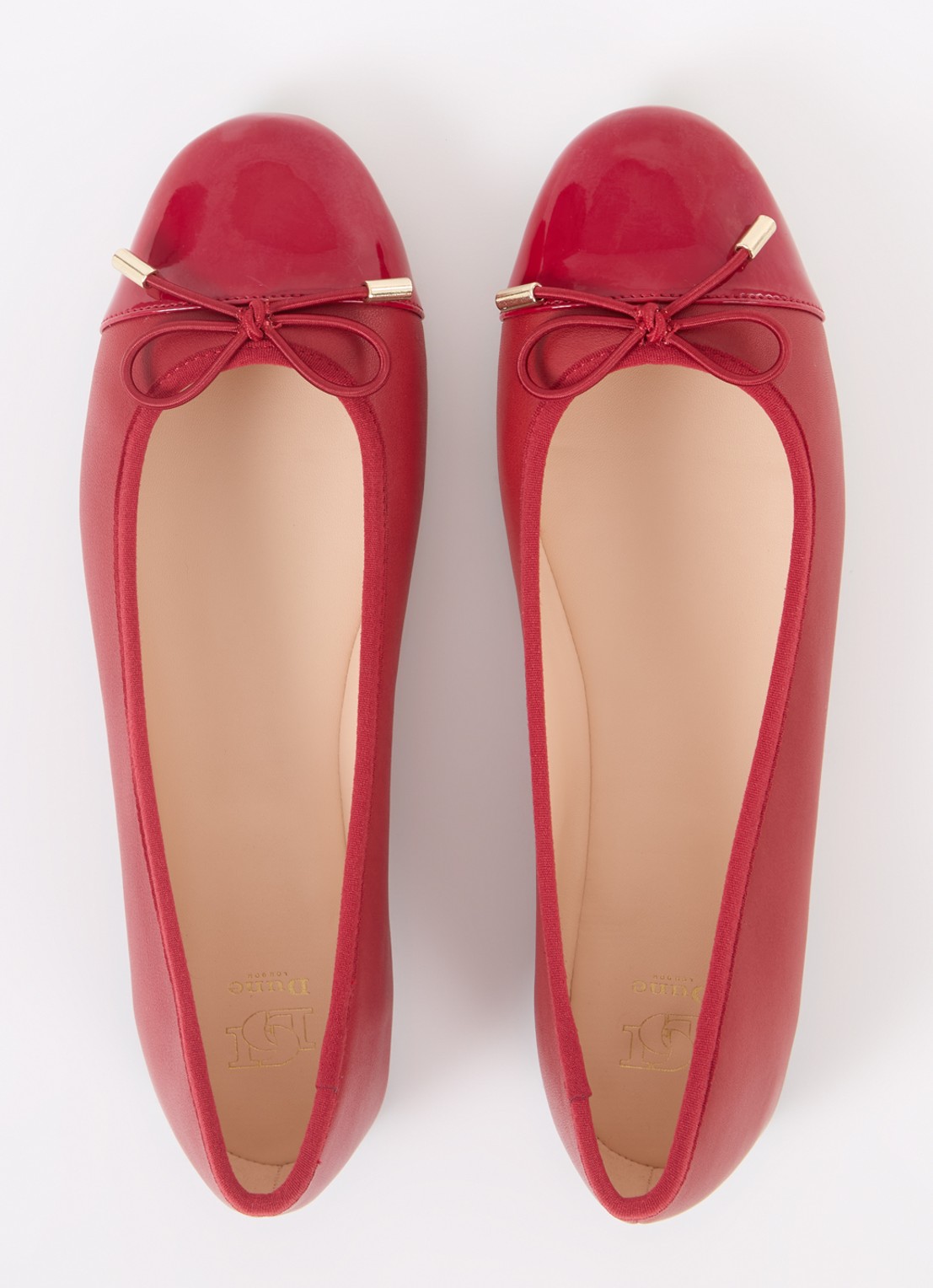 Dune London Highest ballerina met lakleren details - detail 3 rood