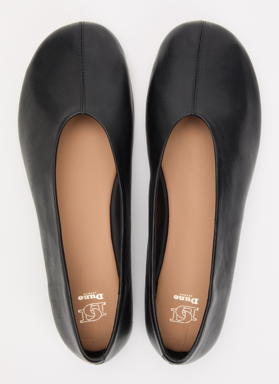 Dune London Highway ballerina van leer - detail 3 zwart