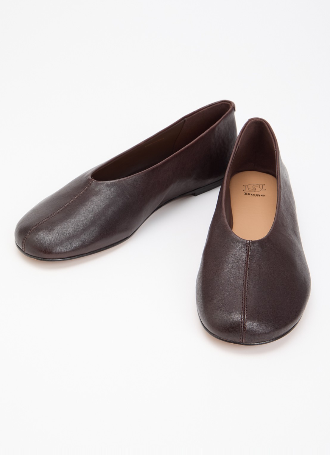Dune London Highway ballerina van leer - detail 2 beige