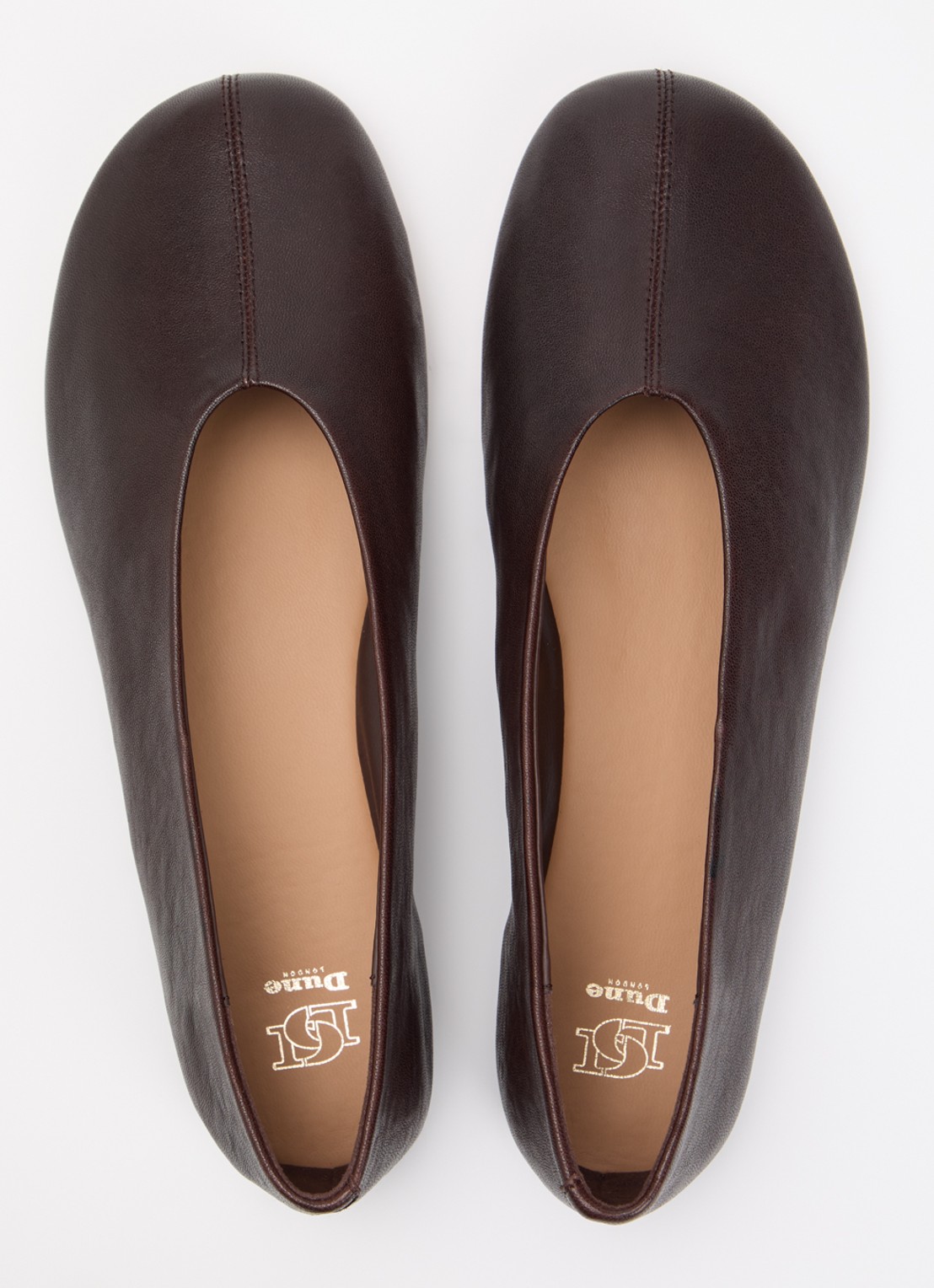 Dune London Highway ballerina van leer - detail 3 beige