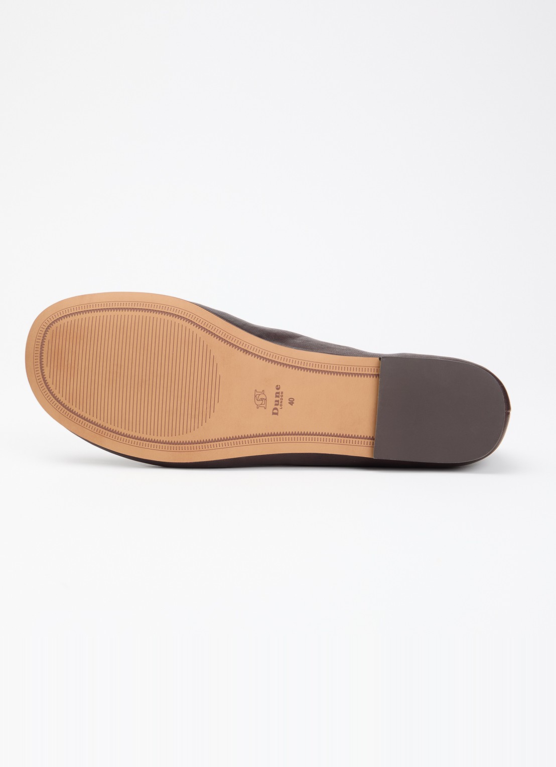 Dune London Highway ballerina van leer - detail 4 beige