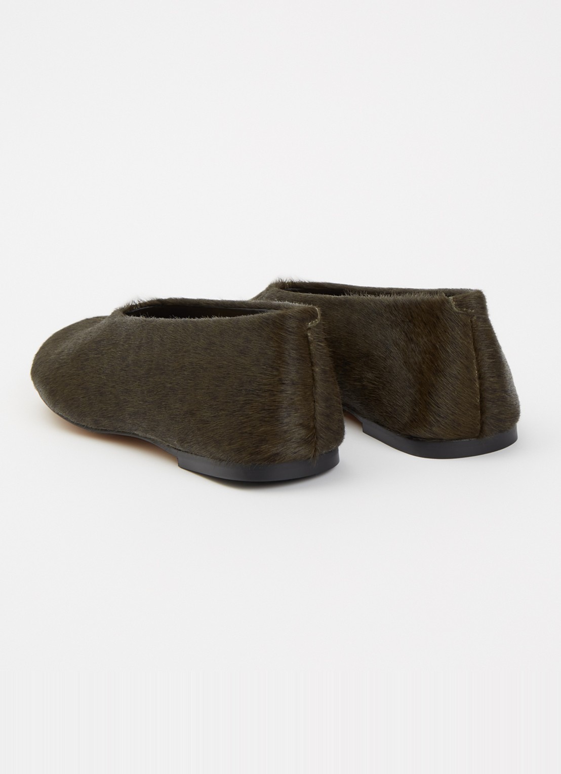 Dune London Highway ballerina van leer - achterkant 4 bronsgroen