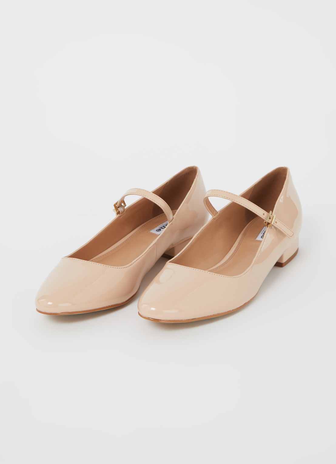 Dune London Hipplie ballerina met lakfinish - detail oudroze