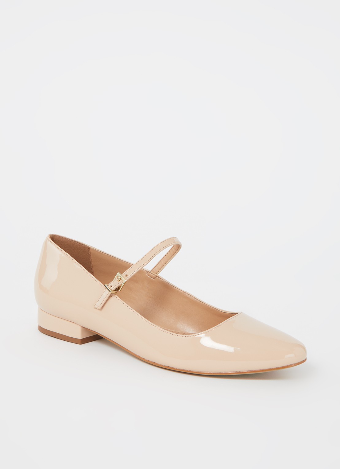 Dune London Hipplie ballerina met lakfinish - voorkant 5 oudroze