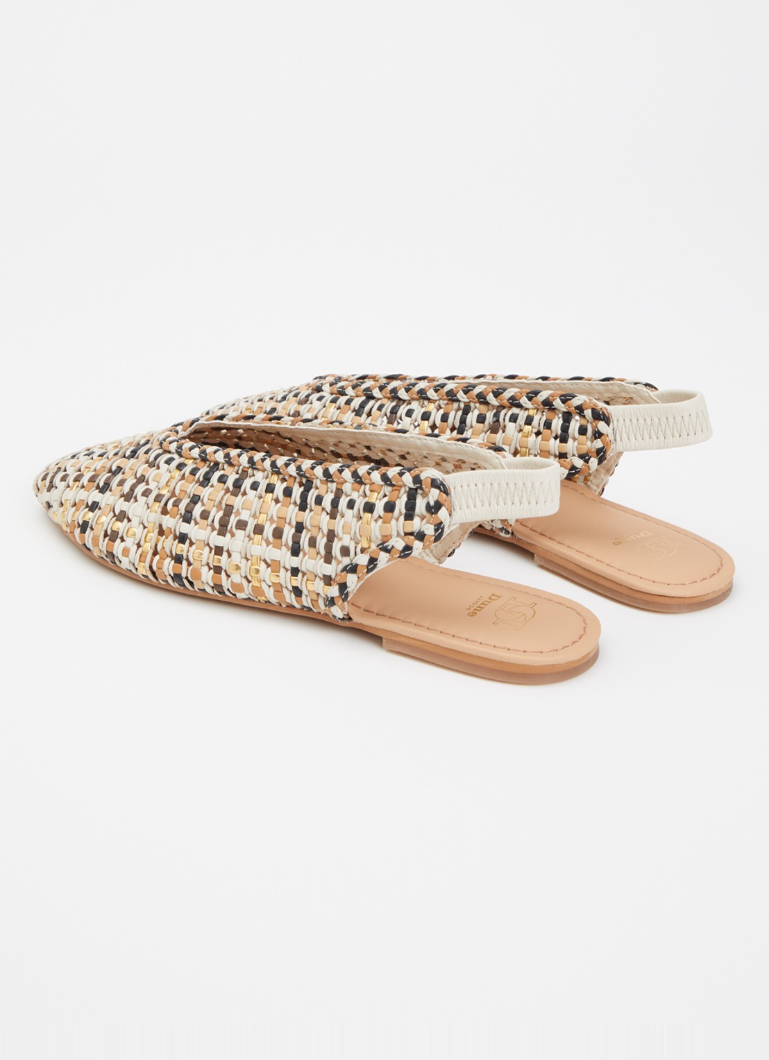 Dune London Hollianne slingback van leer - achterkant beige