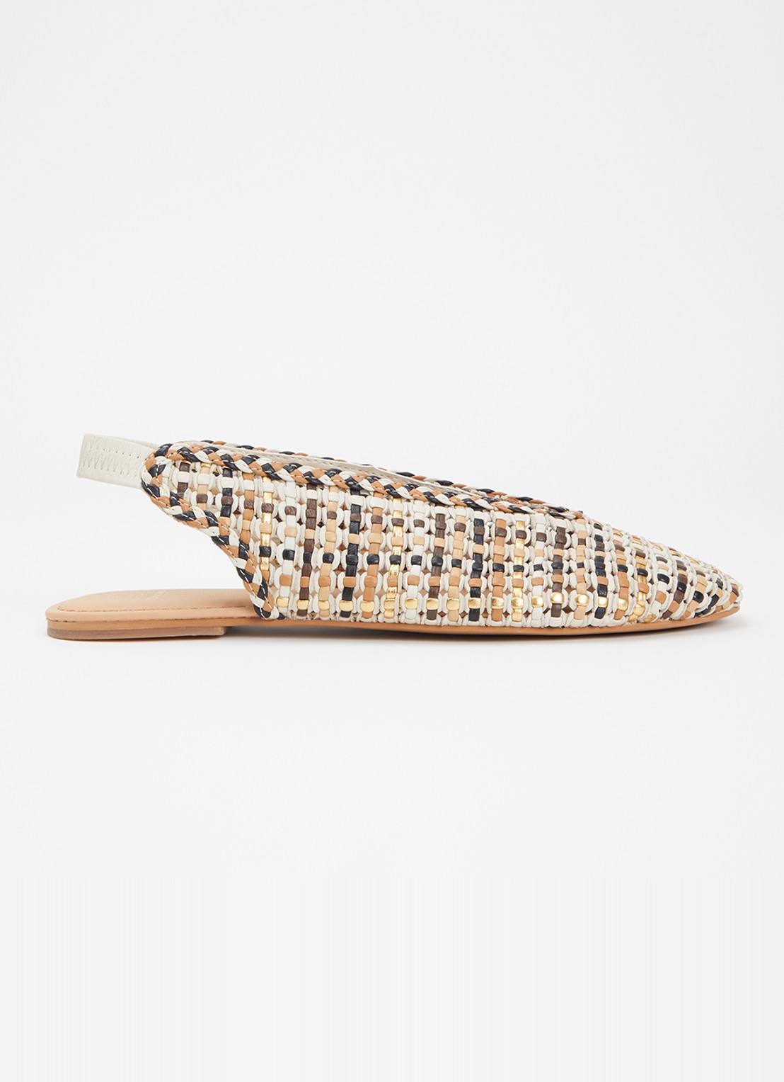 Dune London Hollianne slingback van leer - voorkant 2 beige