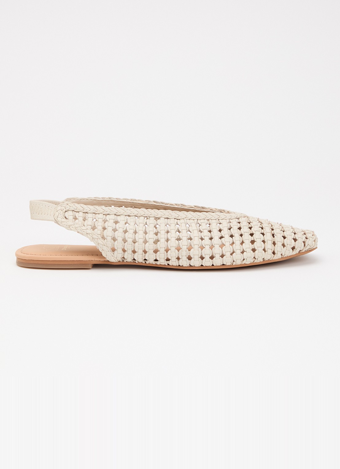 Dune London Hollianne slingback van leer - voorkant 5 gebroken wit