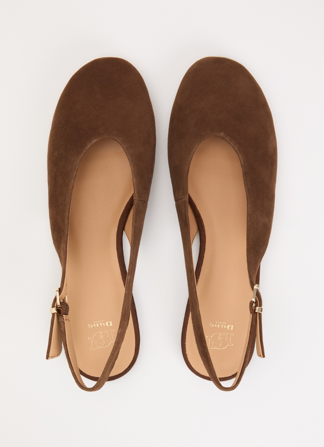 Dune London Honora slingback van leer - detail 3 chocoladebruin