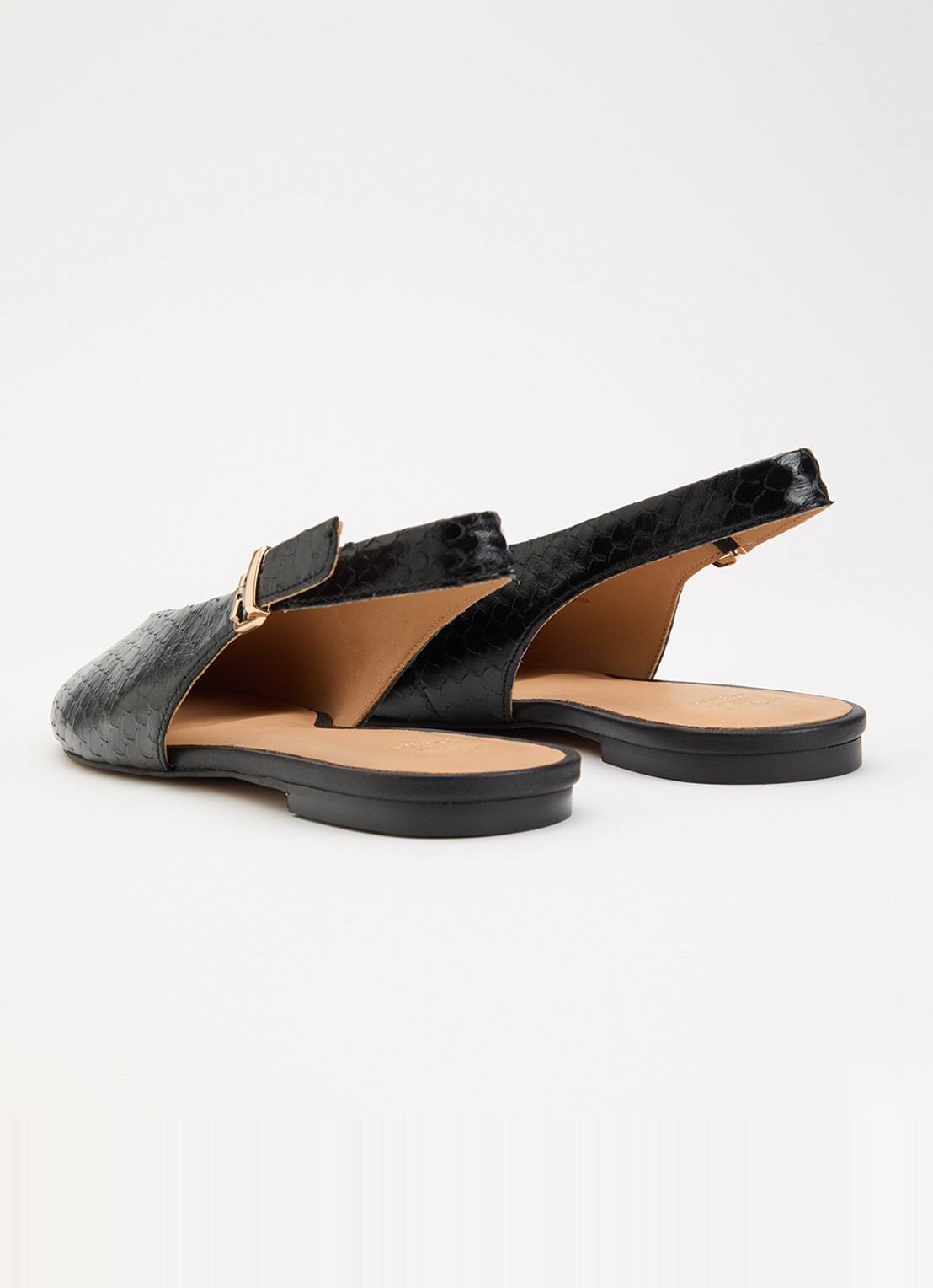 Dune London Honora slingback van leer - achterkant 5 zwart