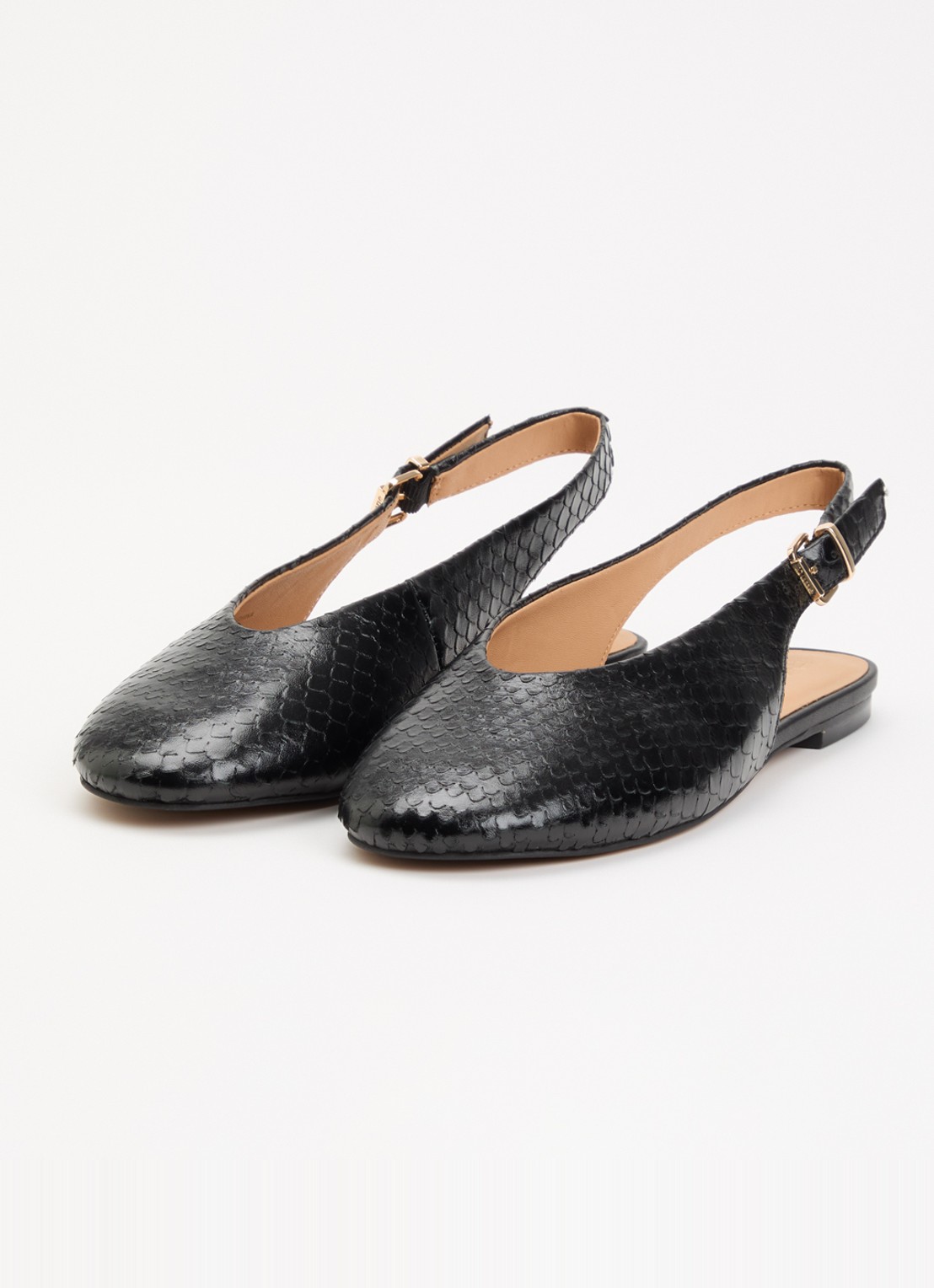 Dune London Honora slingback van leer - detail 2 zwart