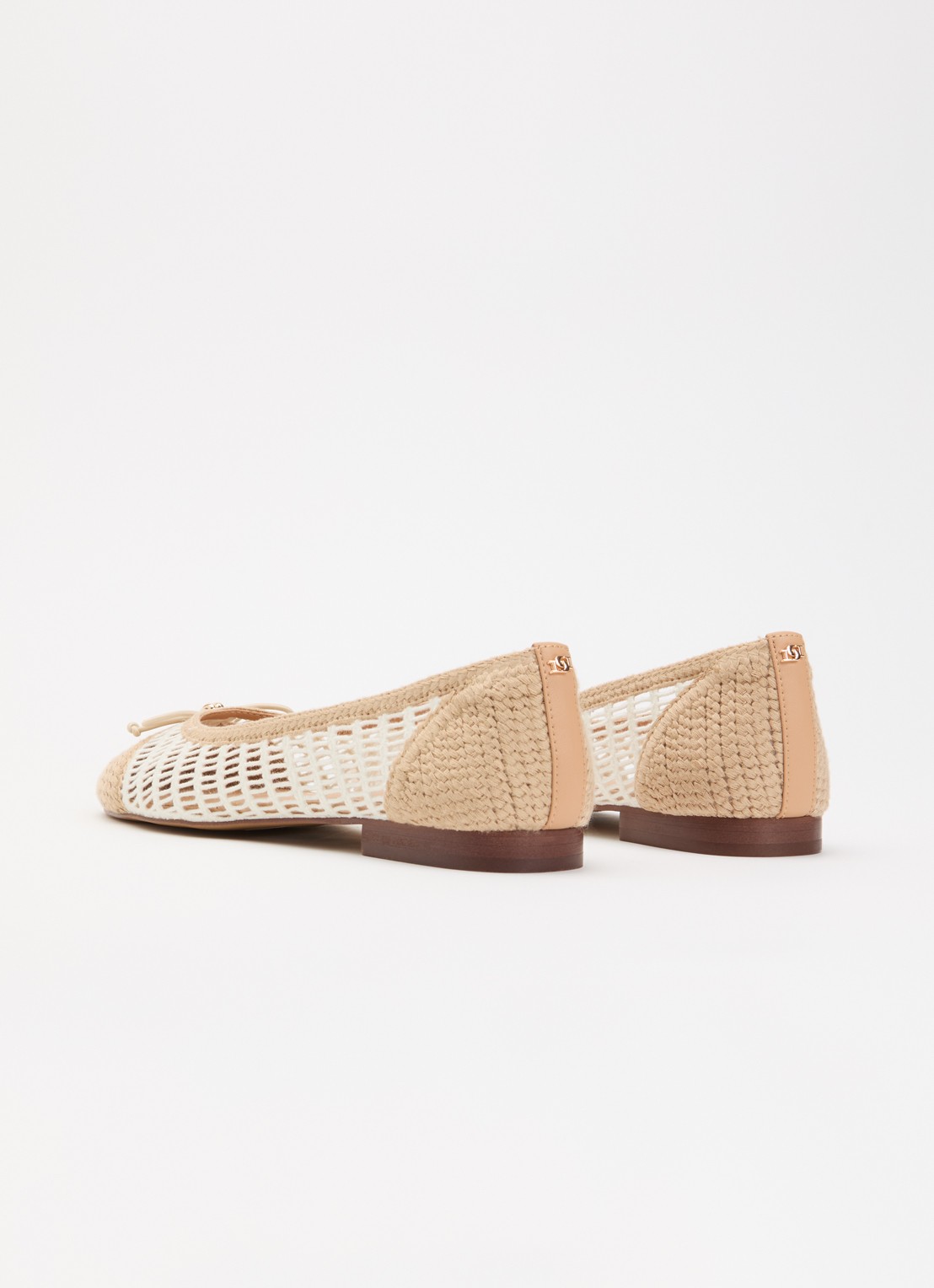 Dune London Hopsy ballerina met gestrikt detail - achterkant 2 creme